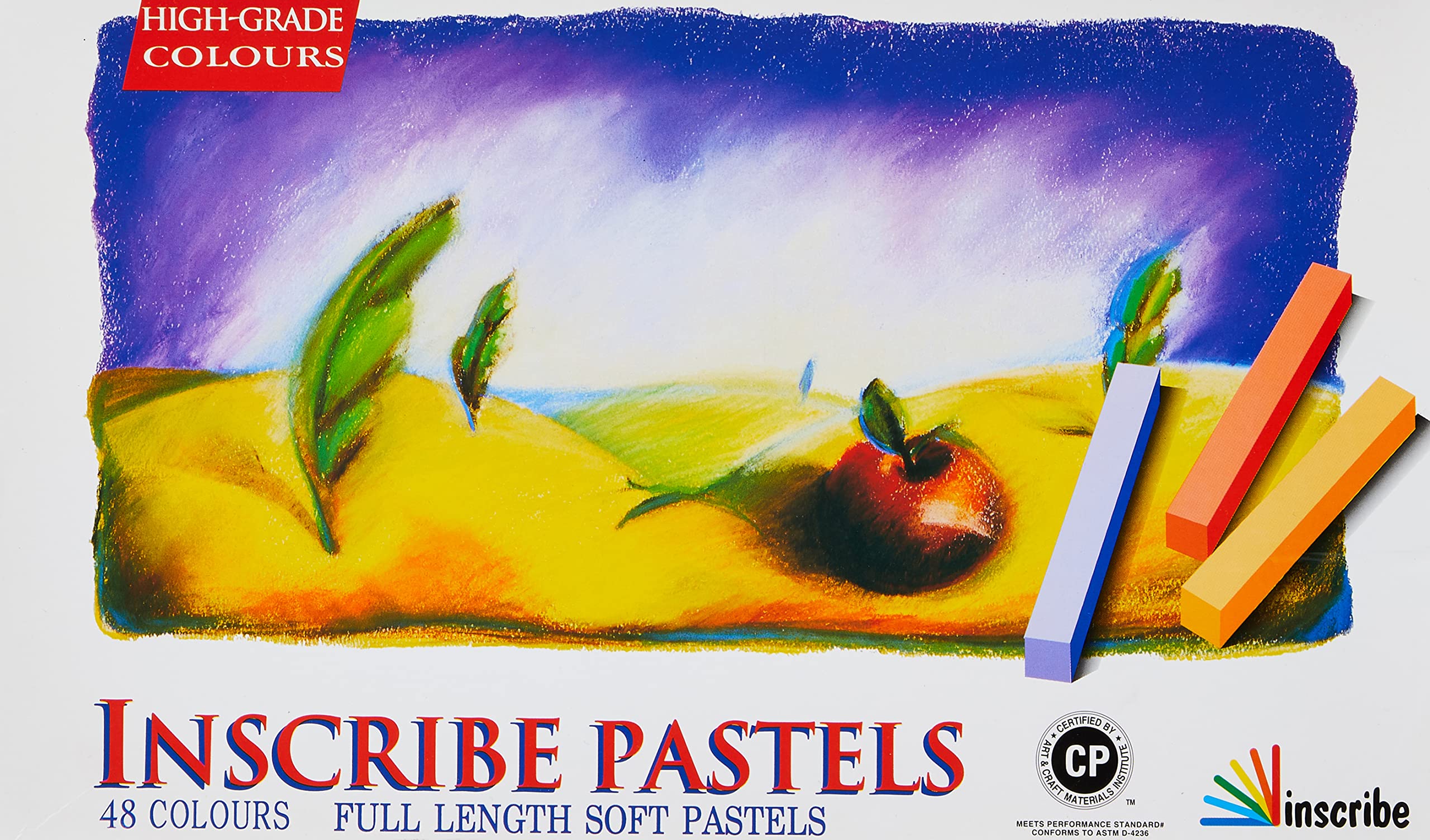 Inscribe Full Sized Pastels - Assorted Colours, Pack of 48, 48 count (Pack of 1)