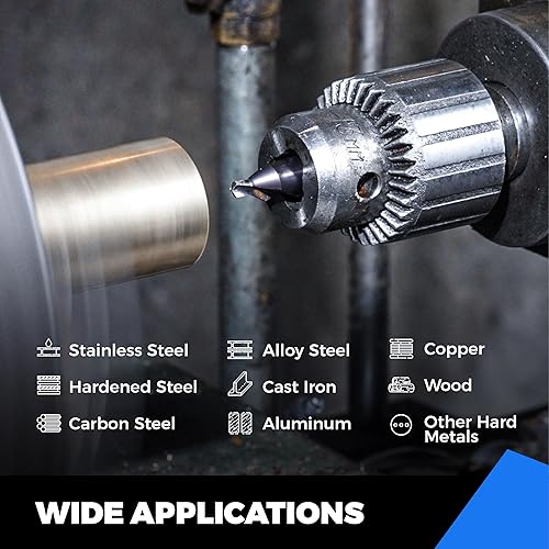 Miniatura 5 de toolant TiAlN - Juego de brocas centrales, brocas de centrado HSS de cobalto recubiertas M35 HSS para acero inoxidable, acero al carbono, acero