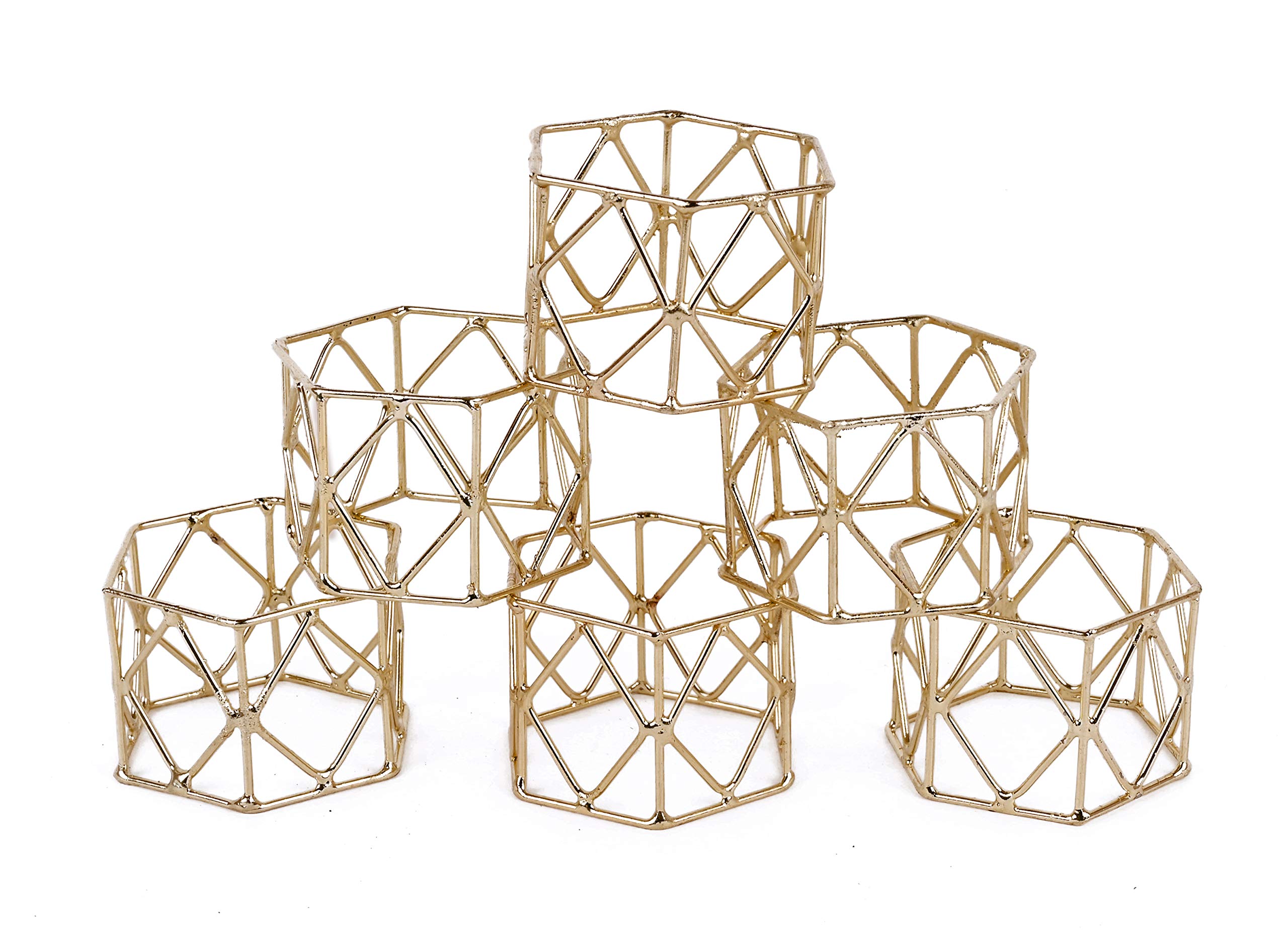 Metal Napkin Ring Set Handmade Napkin Ring for DIY Decoration, Pack of 6