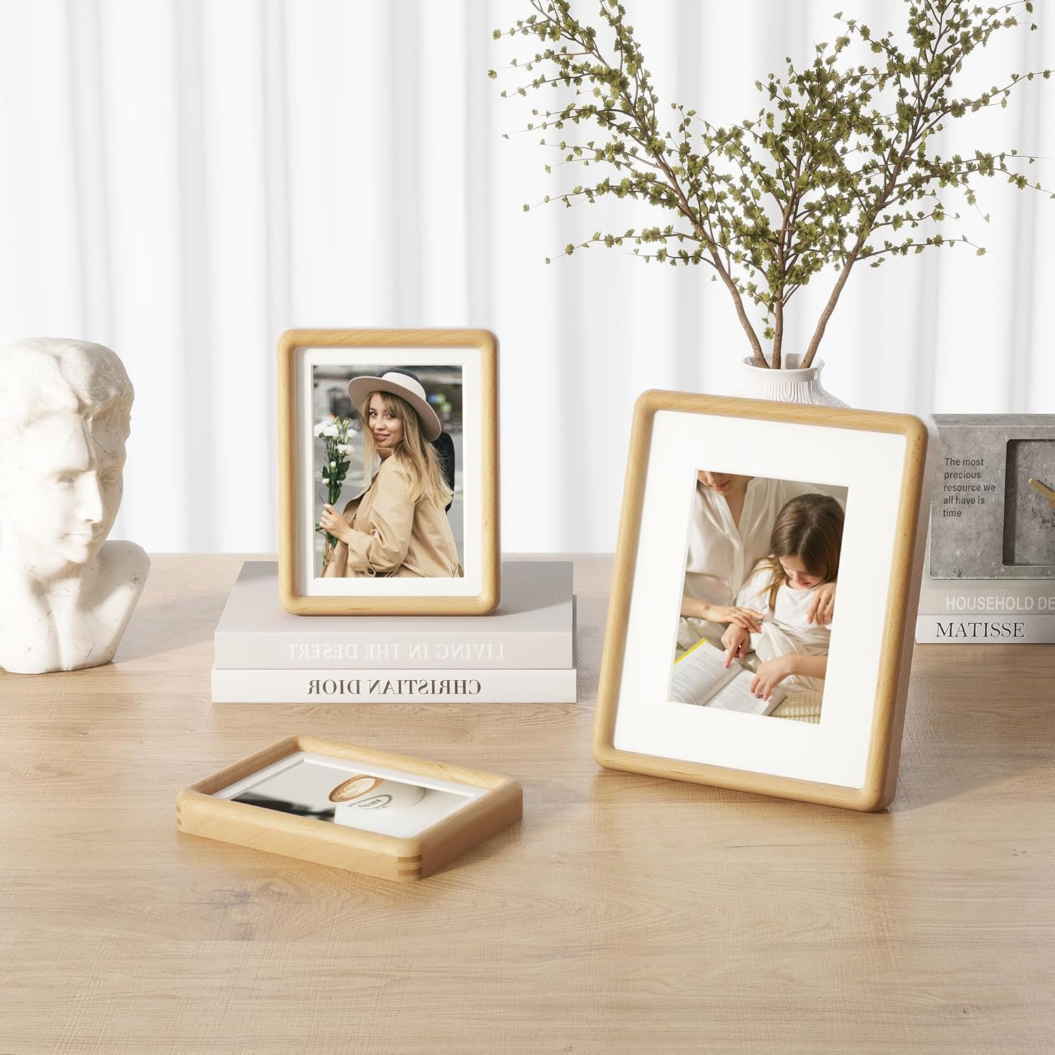 8x10 Picture Frame, Solid Beech Wood Frame with Real Glass, Hard Wood 8 by 10 Photo Frame for Wall & Tabletop Display, 8x10 Picture Frame Matted to 6x8, Natural Beech Color - Image 7