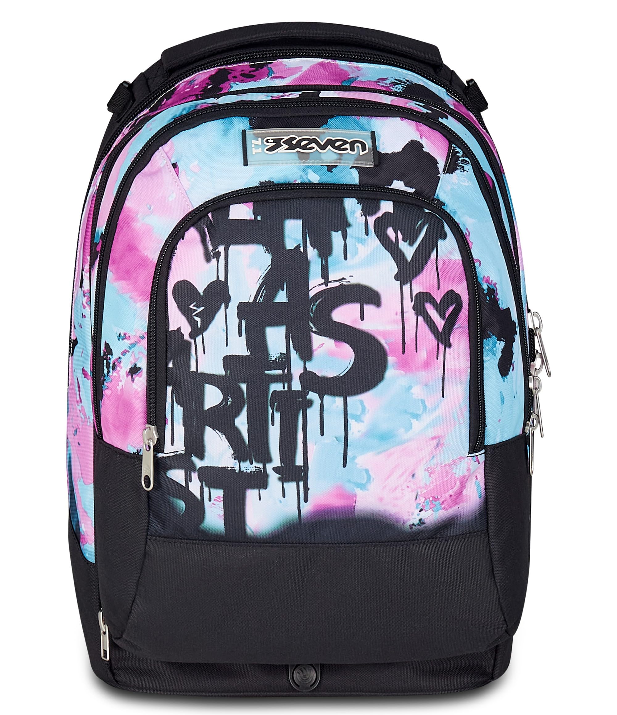 Seven Trolley Scuola Jack 3 Ruote Detach, Azzurro Fucsia, Zaino Con Carrello Sganciabile da 37 L Tasca Borraccia, Zainetto Staccabile, Multiuso e Spazioso, Scuola Elementare e Media, Zaino Bambina