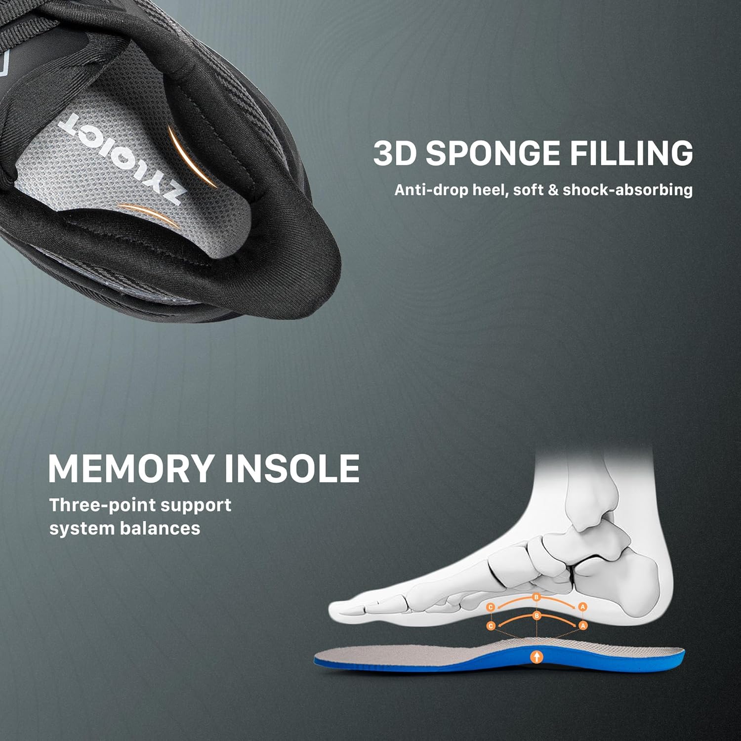 Mens Sneakers-Running Shoes with Breathable Quick Dry Jacquard Mesh Upper Lightweight Slip-On Ultra-Cushioned Non-Slip EVA Platform Sole Comfort for Daily Wear Walking Running Gym and Travel