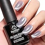Beetles Gray Cat Eye Gel Nail Polish - 15ML Dark Gray Glass Cat Eye Glitter Gel Polish with Magnet Shimmer Sheer Soak Off UV Moonlit Dew Collection Nail Art Design Manicure Gifts for Women