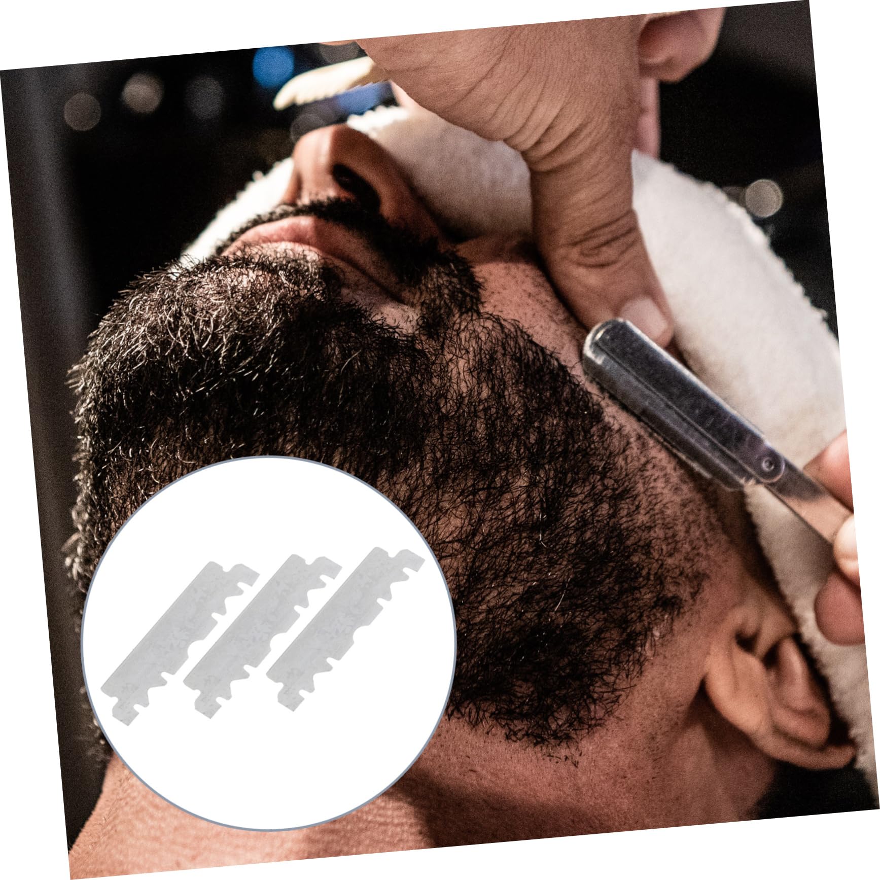 5 Sätze Rasierklinge Gesicht Rasieren Rasierapparat Barbier Einzel Rasierer Rasierhobel Rasierrasierung Rasiermessermänner Rostfreier Stahl Silber 100 Stück * 5