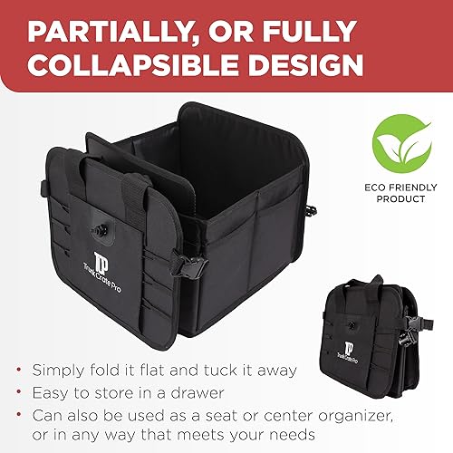 Miniatura 23 de TrunkCratePro - Organizador de almacenamiento de auto, organizador de cajuela para auto, SUV, camón, compartimientos de ajuste múltiples, plegable