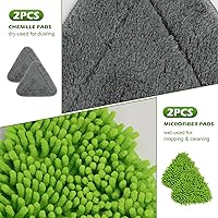 Vista 7 de Trapeador Triangular Limpiador de Paredes con Mango Largo de 82'' - Cepillo Limpiador de Paredes, Herramienta de Limpieza con 4 Almohadillas