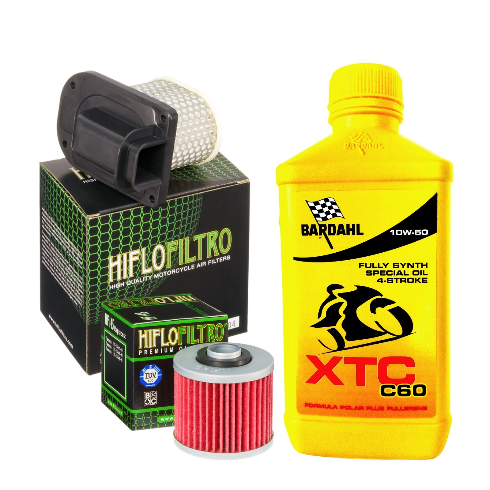 Kit de mantenimiento Bardahl XTC C60 10W50, filtro de aceite y aire para Yamaha XTZ 750 Super Tenere
