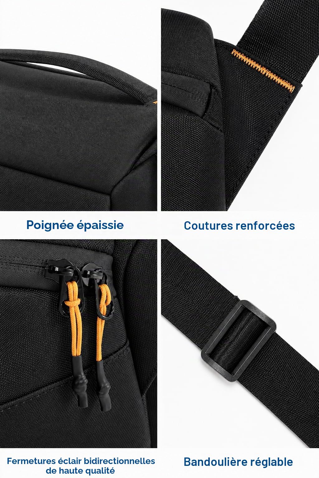 Cwatcun Sacoche pour Appareil Photo SLR à Bandoulière, Résistante à l'Eau, pour Photographe, Noir, S