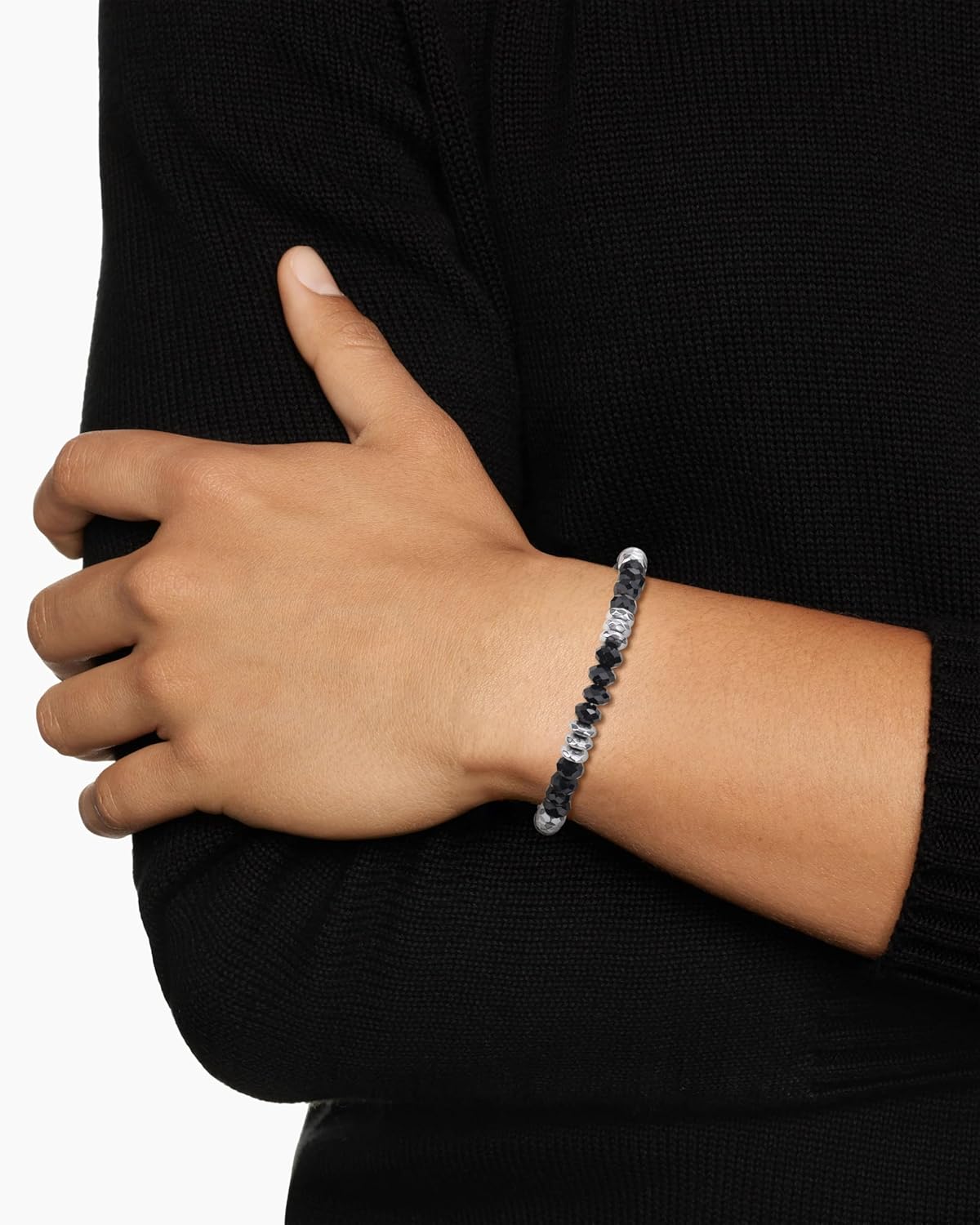 GAVU Men's Onyx Beaded Bracelet, Crystal Hematite Bracelet for Men - Image 3