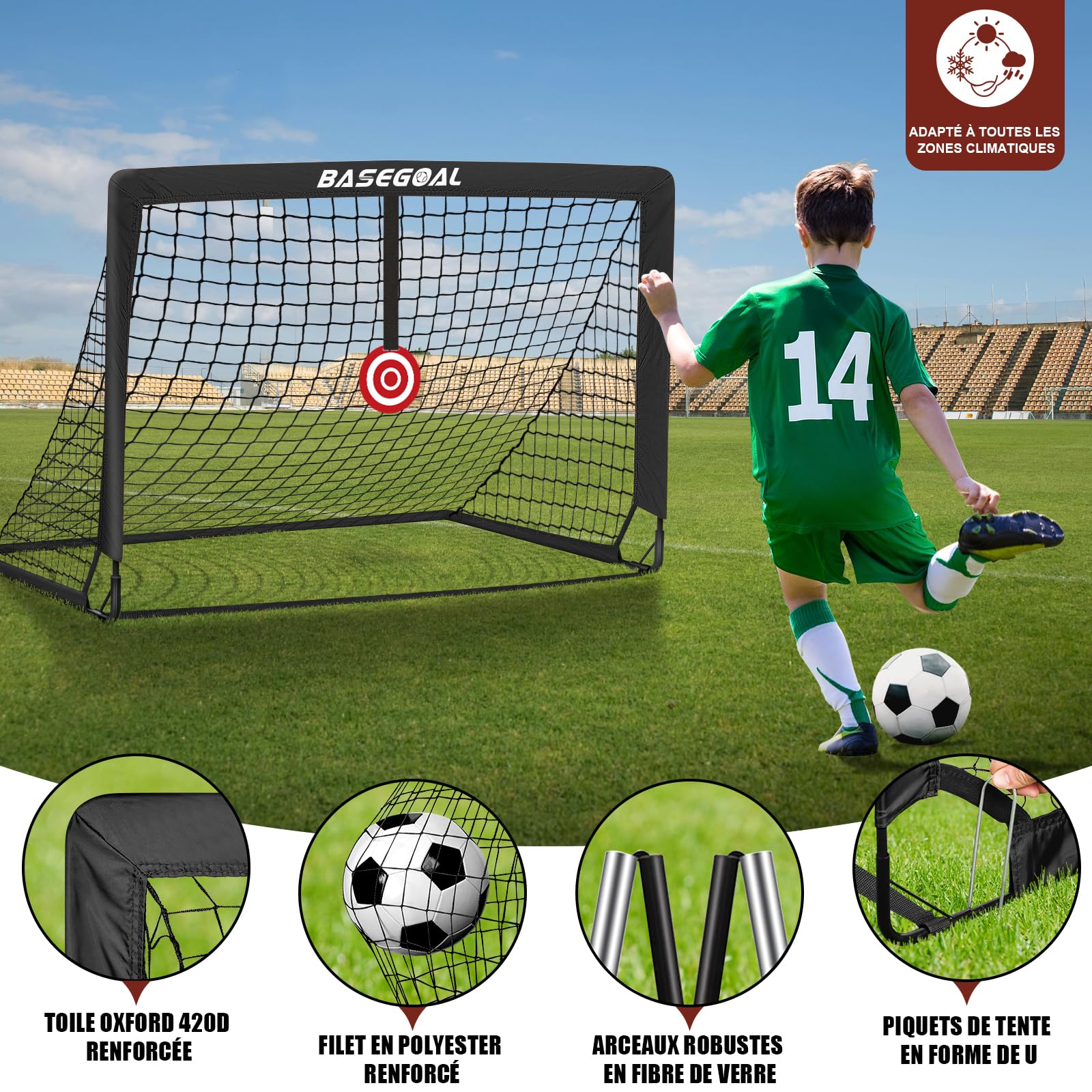 BaseGoal But de Foot Exterieur pour Jardin 150x120x120cm