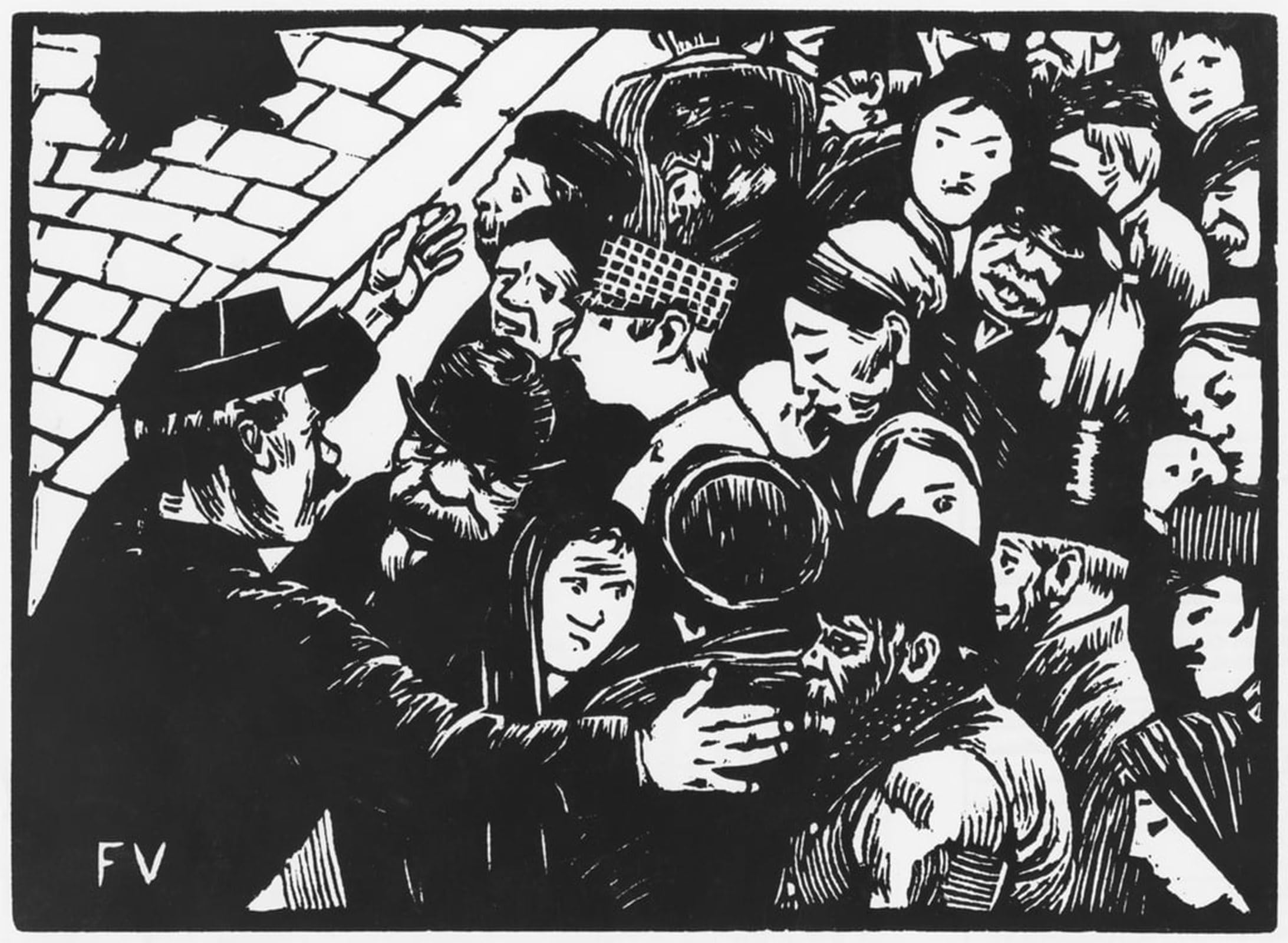 Serendipitp No Frame Abstract Painting Mural Print Picture Wall Decor Painting The Paris Crowd By Felix Edouard Vallotton Vintage Wall Artwork For Home Decor 60X90cm