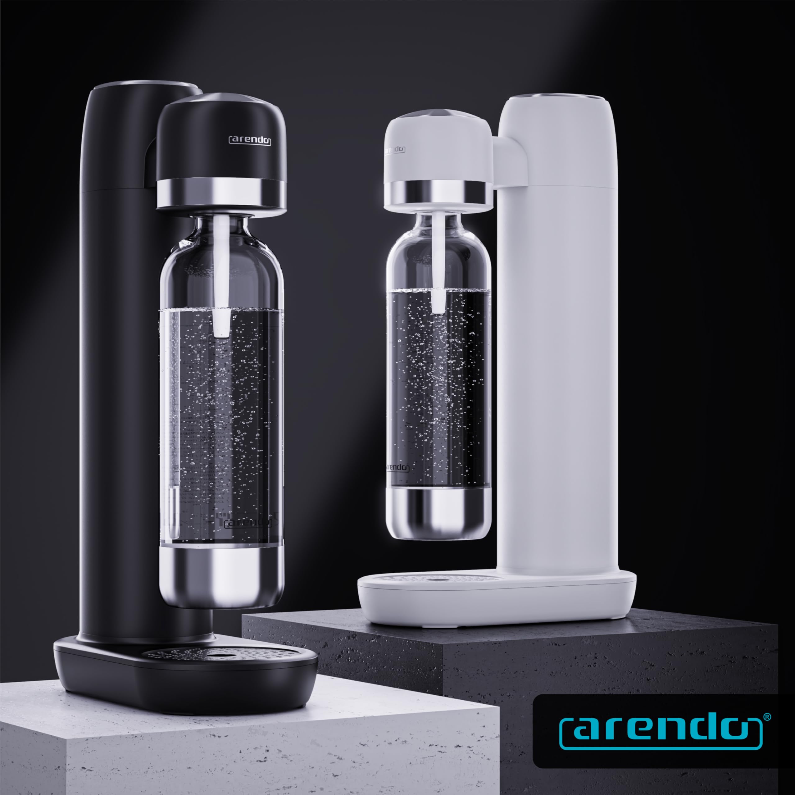 Arendo - Soda Maker Wassersprudler – inkl. 1000 ml Wasserflasche BPA frei – fein dosierbar – Soda Streamer kompatibel mit 60 l CO2 Zylindern