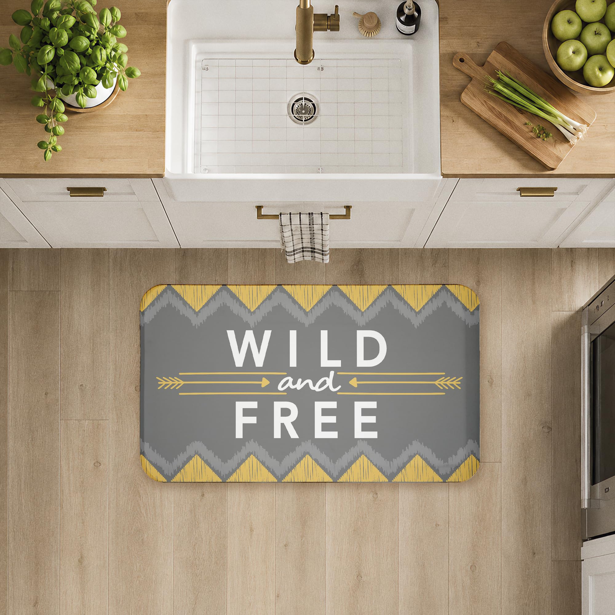 Desert Boho Wild & Free Anti-Ermüdungs-Fußmatte, ergonomisch gepolsterte Küchen- und Stehmatte mit Rutschfester Unterseite, umweltfreundliche Komfortmatte, Design von Alison Tauber, 76,2 x 45,7 cm