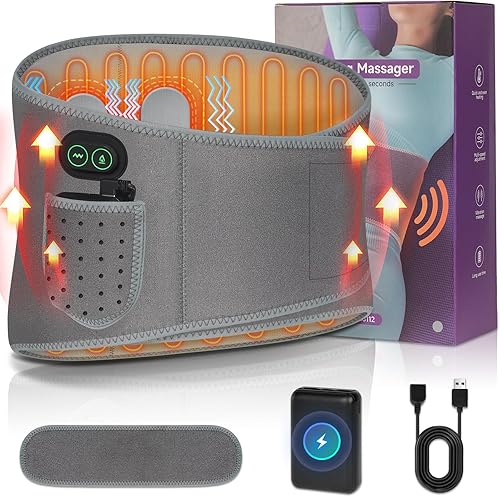 Almohadilla térmica para aliviar el dolor de espalda, almohadilla térmica inalámbrica grande de 60 pulgadas para calambres con 3 vibraciones de