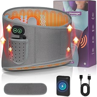 Heating Pad for Back Pain Relief,60” Large Cordless Heating Pad for Cramps with 3 Heat 3 Vibration, 8000mAh Portable Lower Back Massager Supply Extension Belt, Gifts for Women Men Seniors Mom Dad