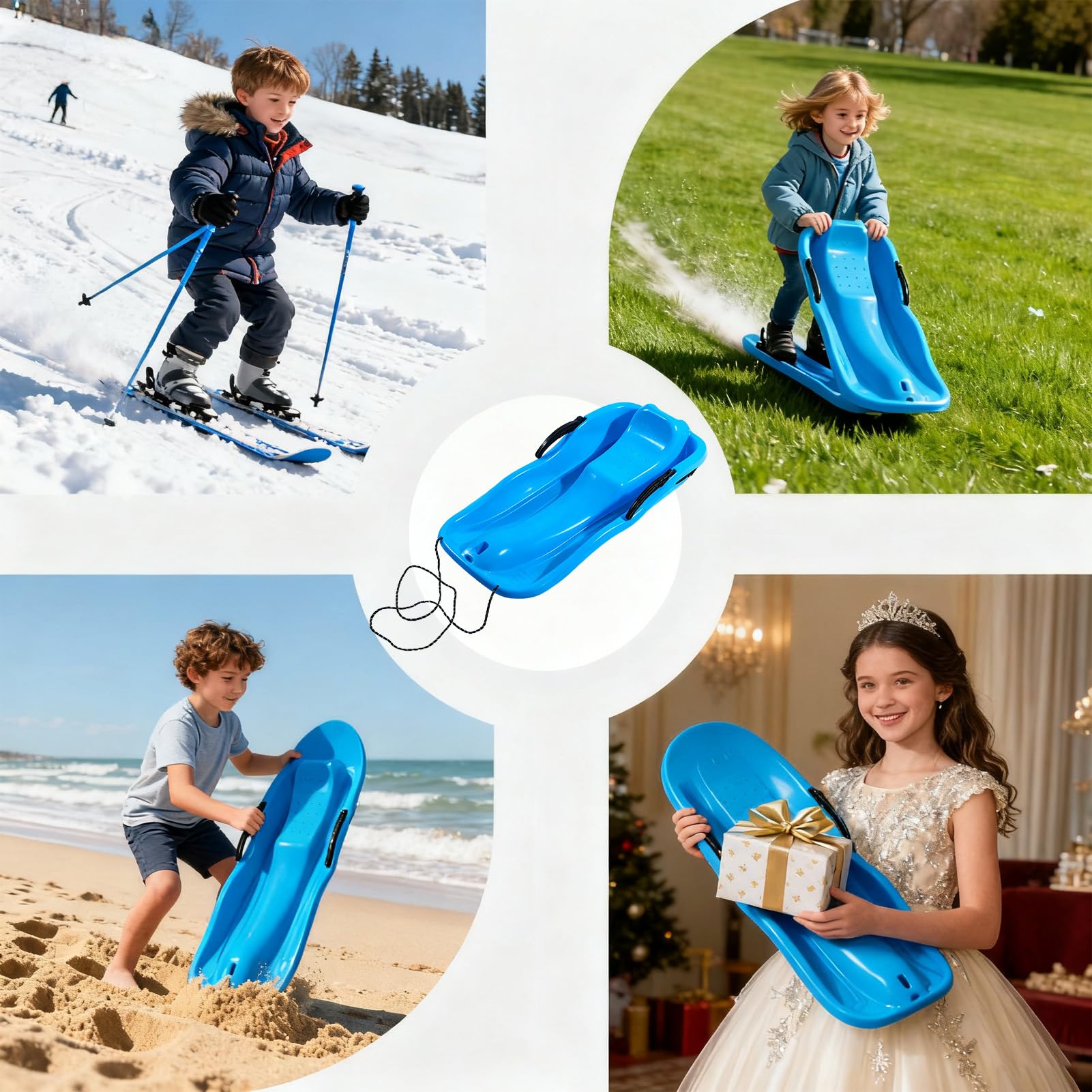 Traîneau à Neige | Équipement de traîneau d'hiver pour, pour Plage, Montagnes, de Glace, Sable, Hommes, Femmes, garçons, Filles, Adolescents