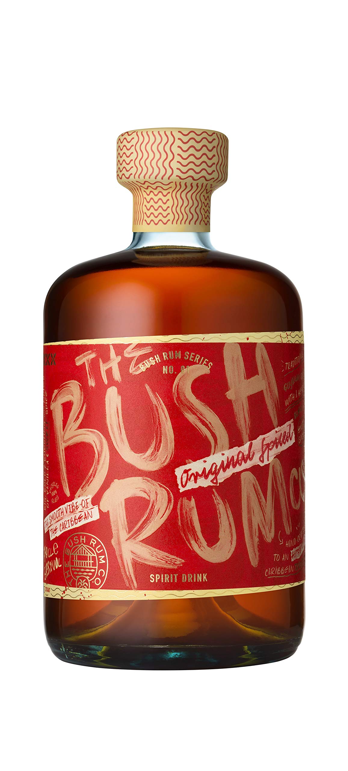 The Bush Rum Co. Original Spiced Rum With Tropical Notes | 100% Recycled Bottle/Recyclable Pack| 37.5% ABV 70cl