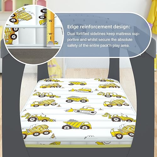 Miniatura 4 de Moonlight Family - Colchón silencioso Pack n Play, 38 x 26 pulgadas, colchón portátil de espuma de alta calidad, colchón de corral inodoro y