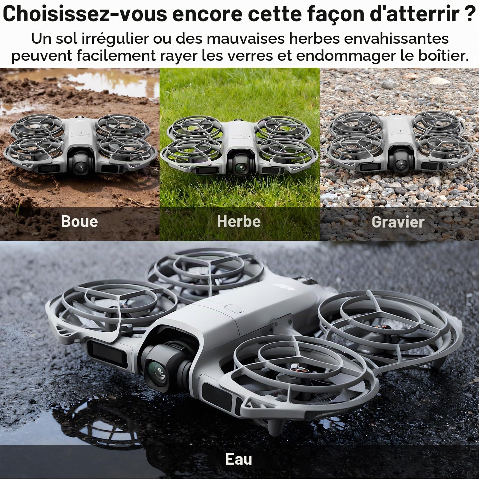 Neo 2 Train d'atterrissage - Train d'atterrissage pliable avec support d'extension de hauteur pieds d'extension à libération rapide kit de protection pour DJI Neo 2 drone accessoires