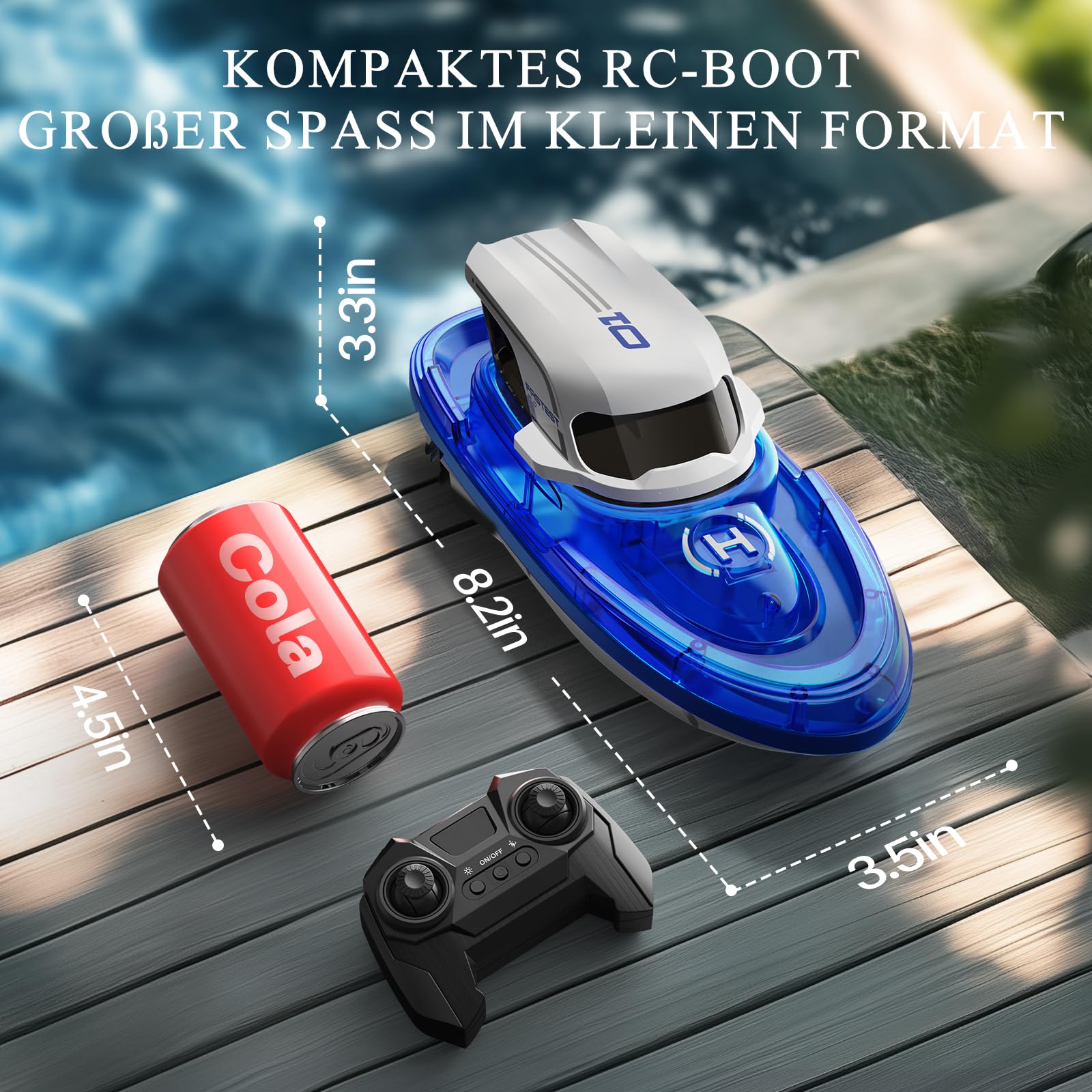 SYMA Ferngesteuertes Boot 2er Set für Kinder 8-12 Jahre, RC Rennboote mit LED & Wasserspray, 20 Min pro Boot, 40 Min Gesamt, Spielzeug für Pool & See, Geschenk für Jungen & Mädchen