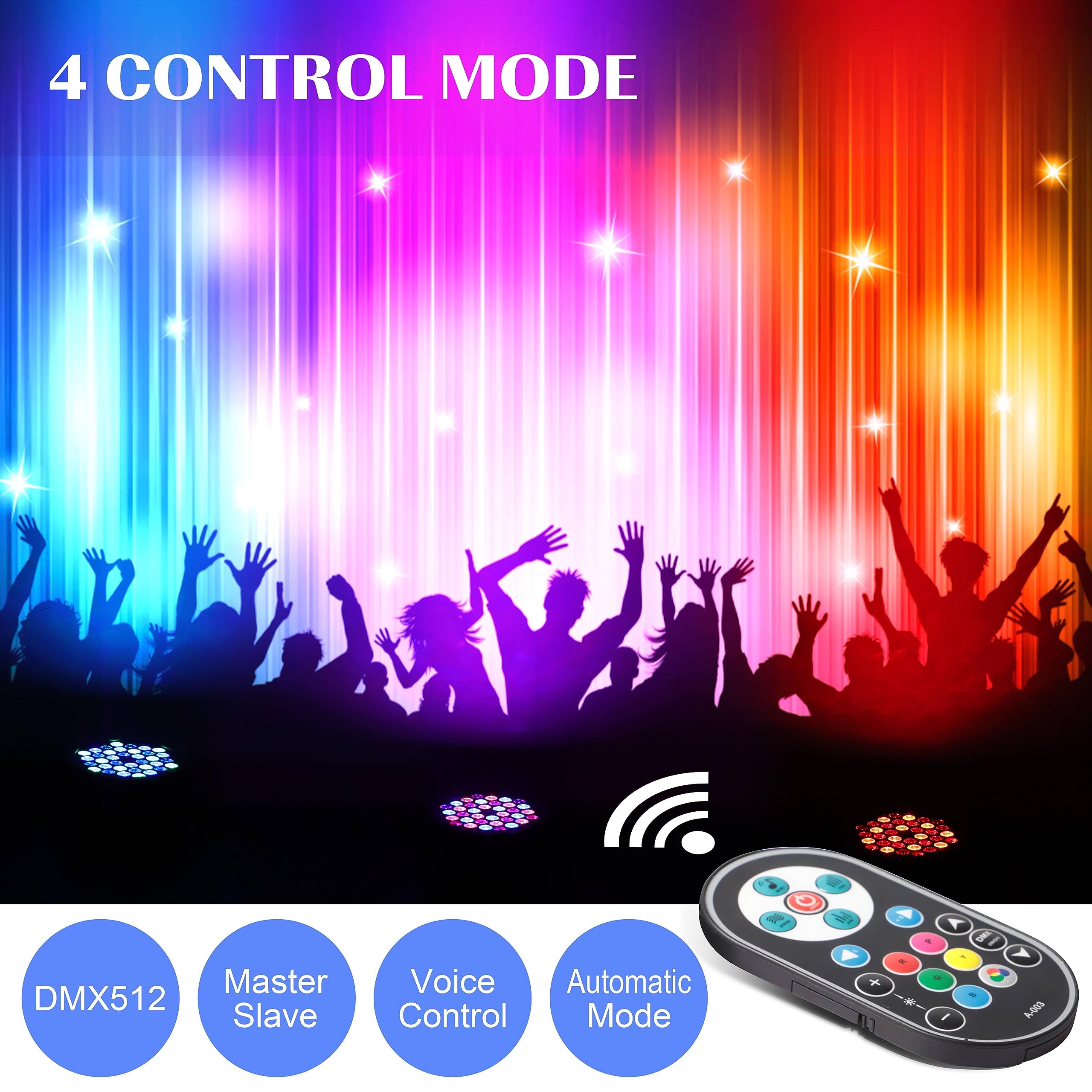 HOLDLAMP RGB Par LED Luci del Palcoscenico, 36 LED Luce di Scena SostegnoTelecomando e DMX-7CH Controllo, con Doppia Staffa Per DJ, Party, Matrimonio, Concerto, Club, Bar