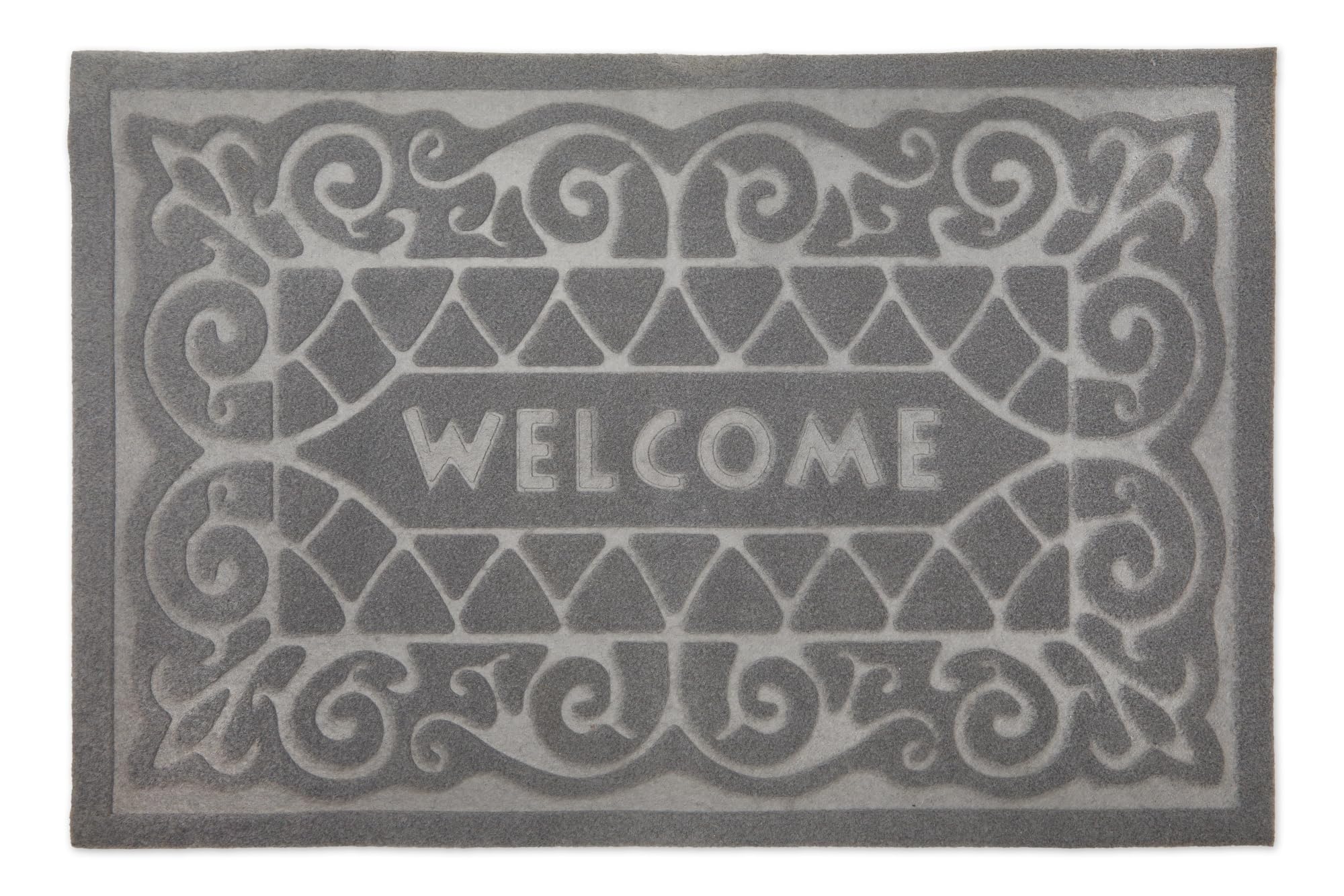 Emma Barclay Non Slip Easy Care Absorbant Door Mat Rug (60x40cm) (Grey Welcome)