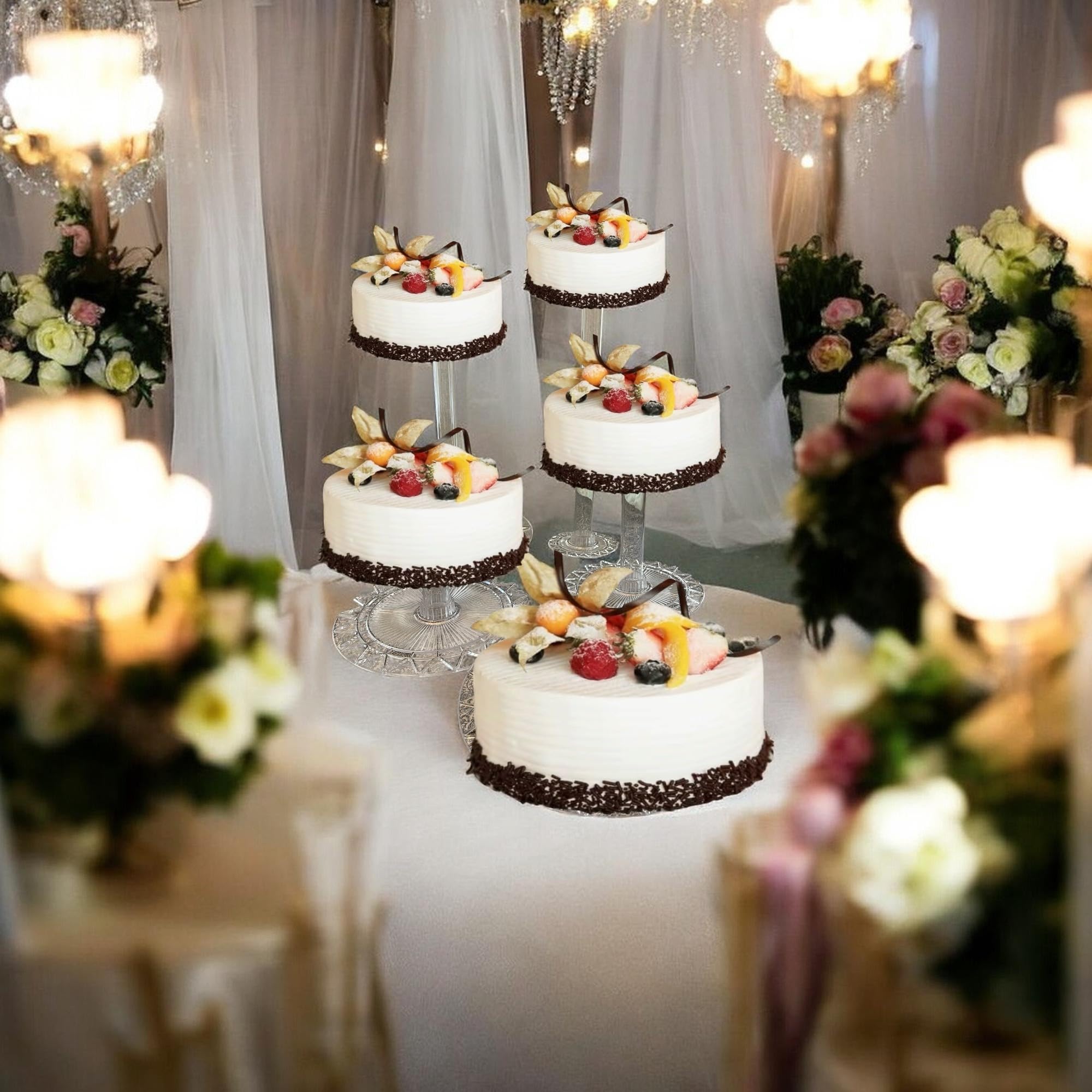 Soporte elegante para tartas de boda de acrílico transparente de 5 niveles (Sku-EW5TR)