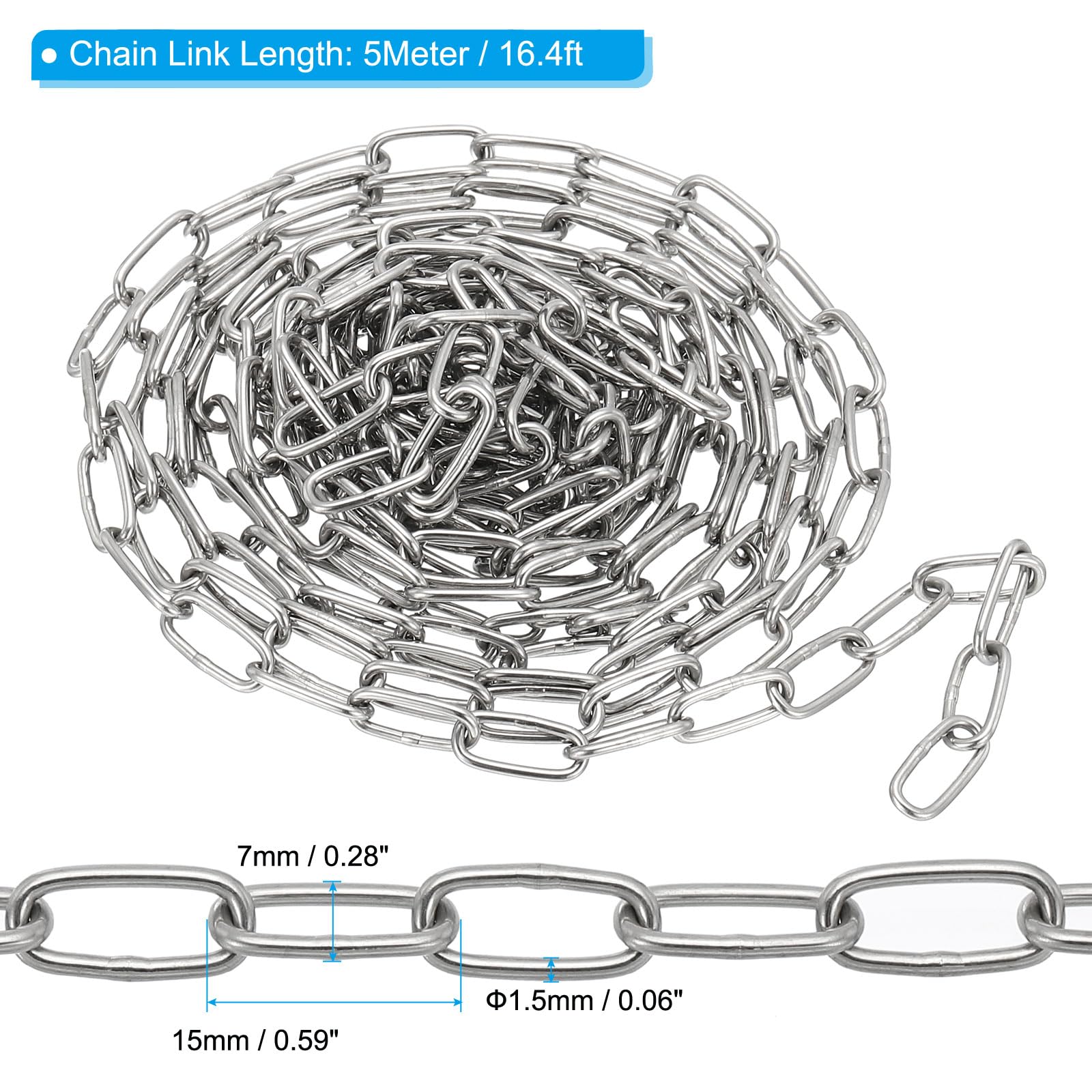 PATIKIL Stainless Steel Link Chain - Image 2
