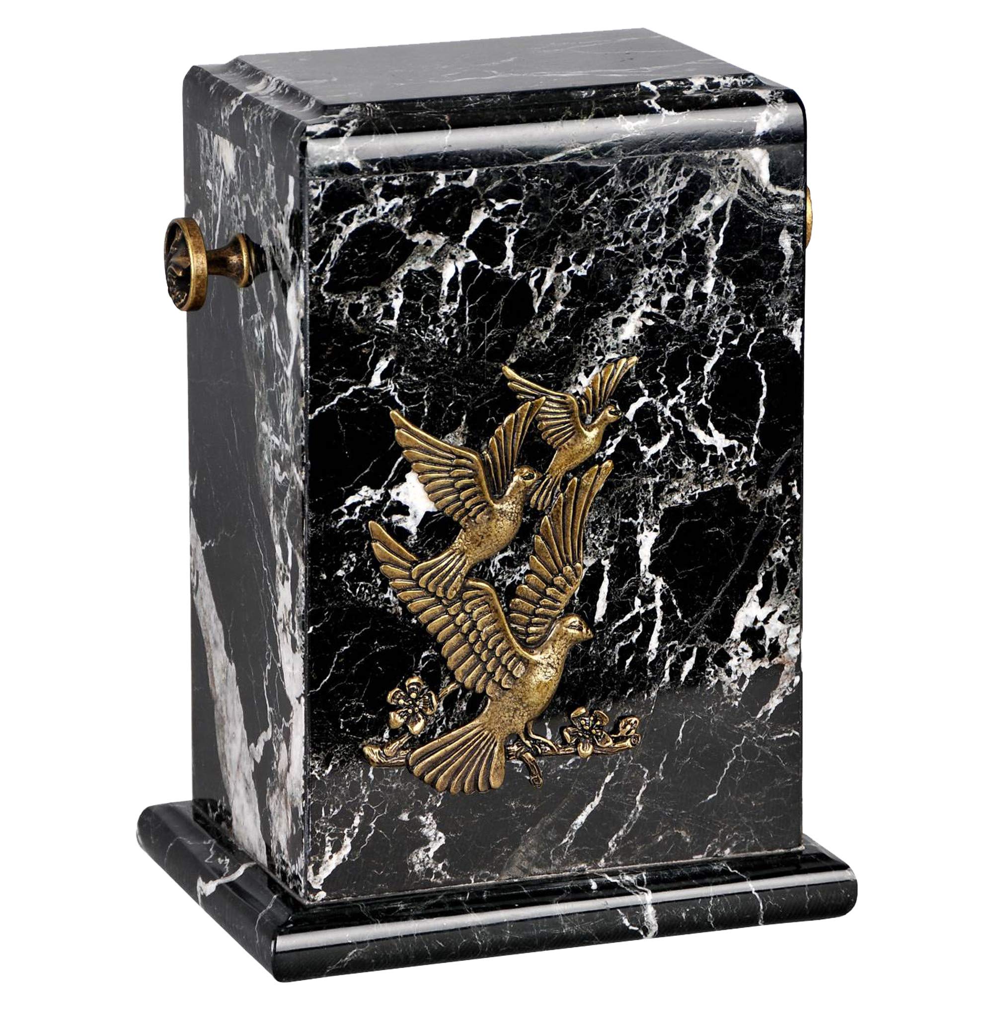 Onyx Urna de cremación para cenizas, urna funeraria de piedra única, ataúd conmemorativo para cremas adultos o urna de mascotas