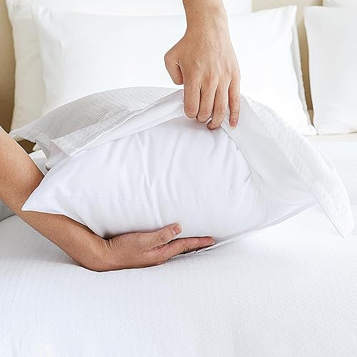 Miniatura 7 de Andency Juego de edredón blanco tamaño matrimonial, juego de edredón de 3 piezas de gofre para todas las estaciones, juego de edredón ligero y suave