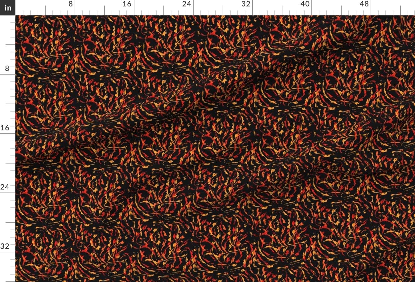 Spoonflower Fabric - Wildfire Black Yellow Red Orange Abstract Fire Printed on Upholstery Velvet Fabric Fat Quarter - Upholstery Home Decor Bottomweight Apparel