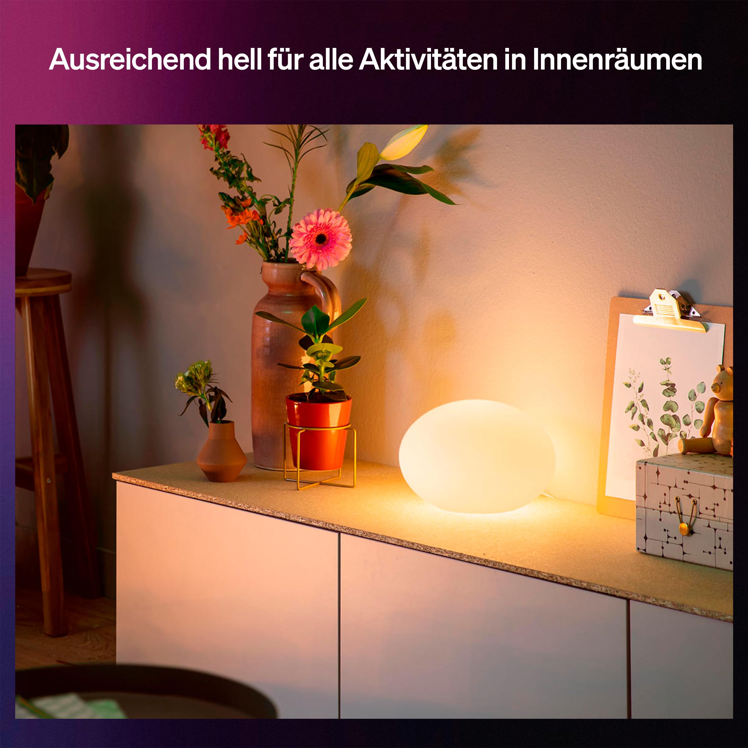 Philips Hue Flourish Tischleuchte, dimmbar, weißes und farbiges Licht, 16 Millionen Farben, über App steuerbar, kompatibel mit Amazon Alexa (Echo, Echo Dot), neue Generation