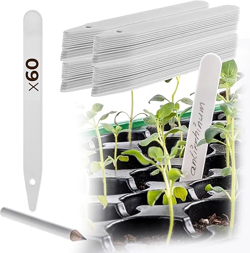KADAX Lot de 60 étiquettes pour plantes en plastique, résistantes aux intempérie