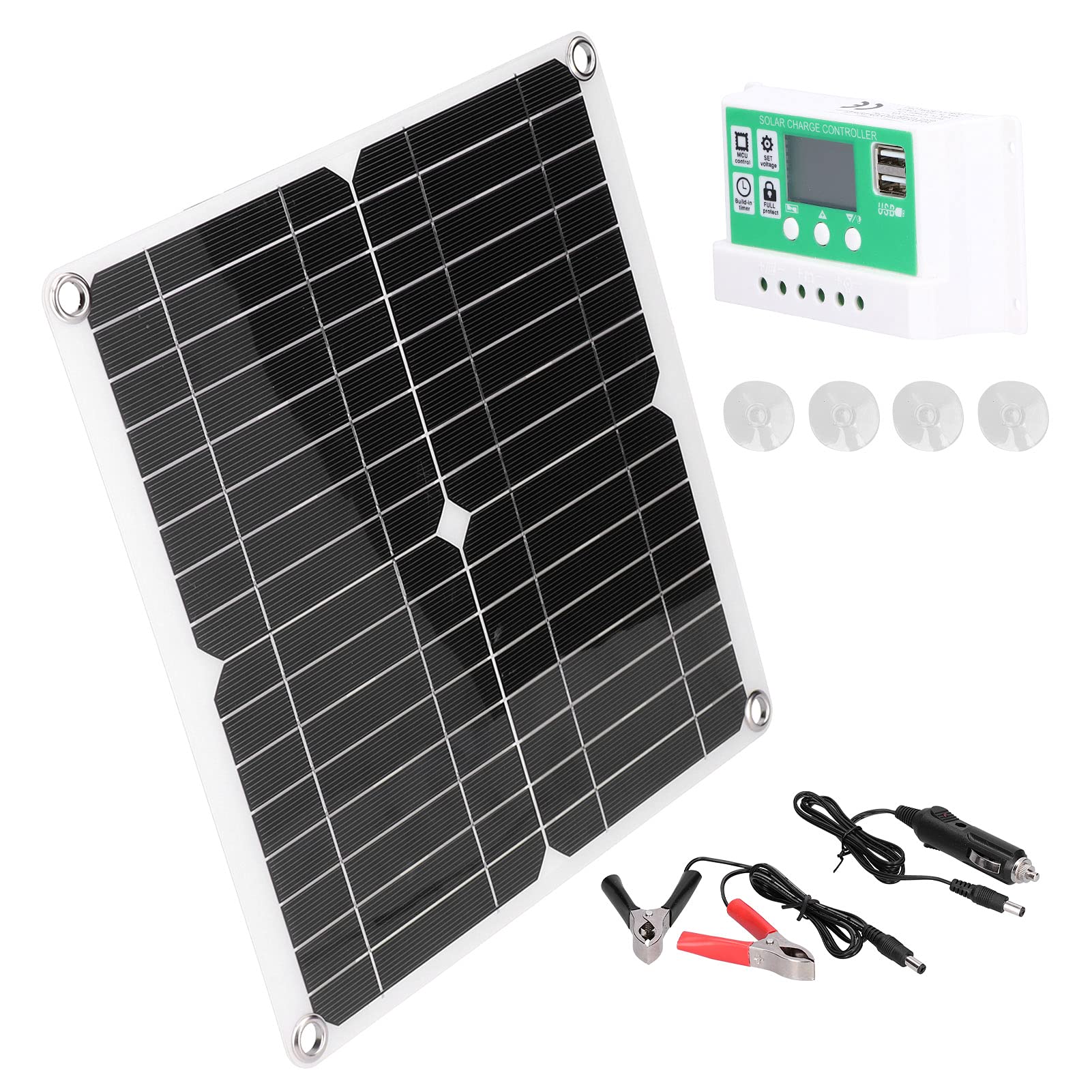 Photovoltaic Module, 40W 18V 50A Solar Panel Kit 577g Flexible with Dual USB Port for Automobiles RVs Ships for Outdoor Traveling for Airplanes Satellites