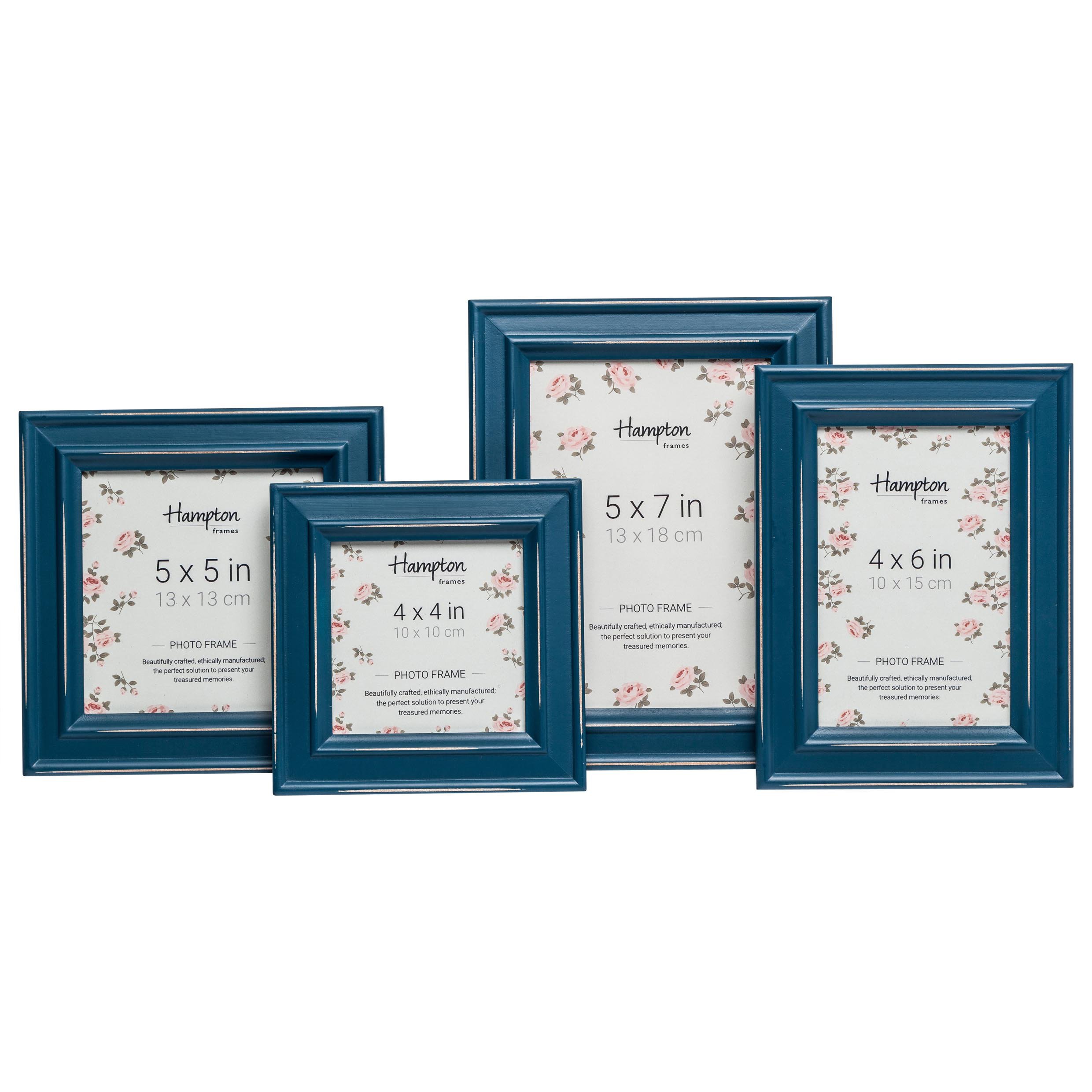 Cornice Portafoto Hampton Frames 13x13 Cm, Legno Effetto Invecchiato Tea Leaf, Vetro Trasparente, Da Tavolo O Parete, Decorazione Casa Elegante - 4