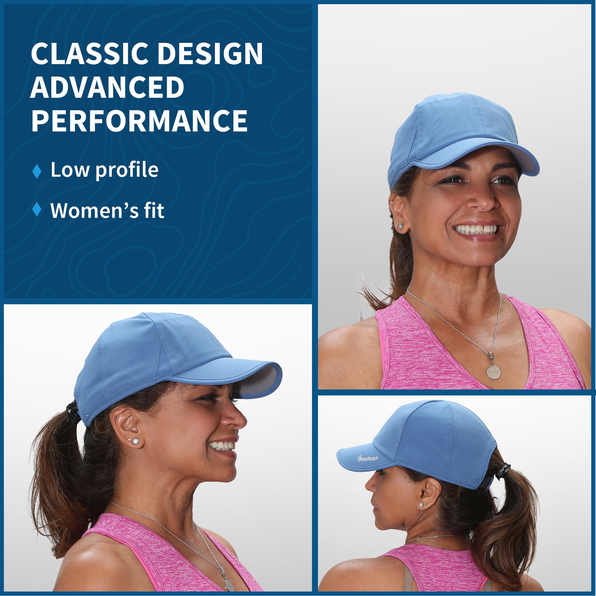 TrailHeads Sombreros de correr con protección UV para mujer, UPF 50+, sombreros de verano para mujer, gorra de béisbol, tenis, golf, gimnasio, entrenamiento