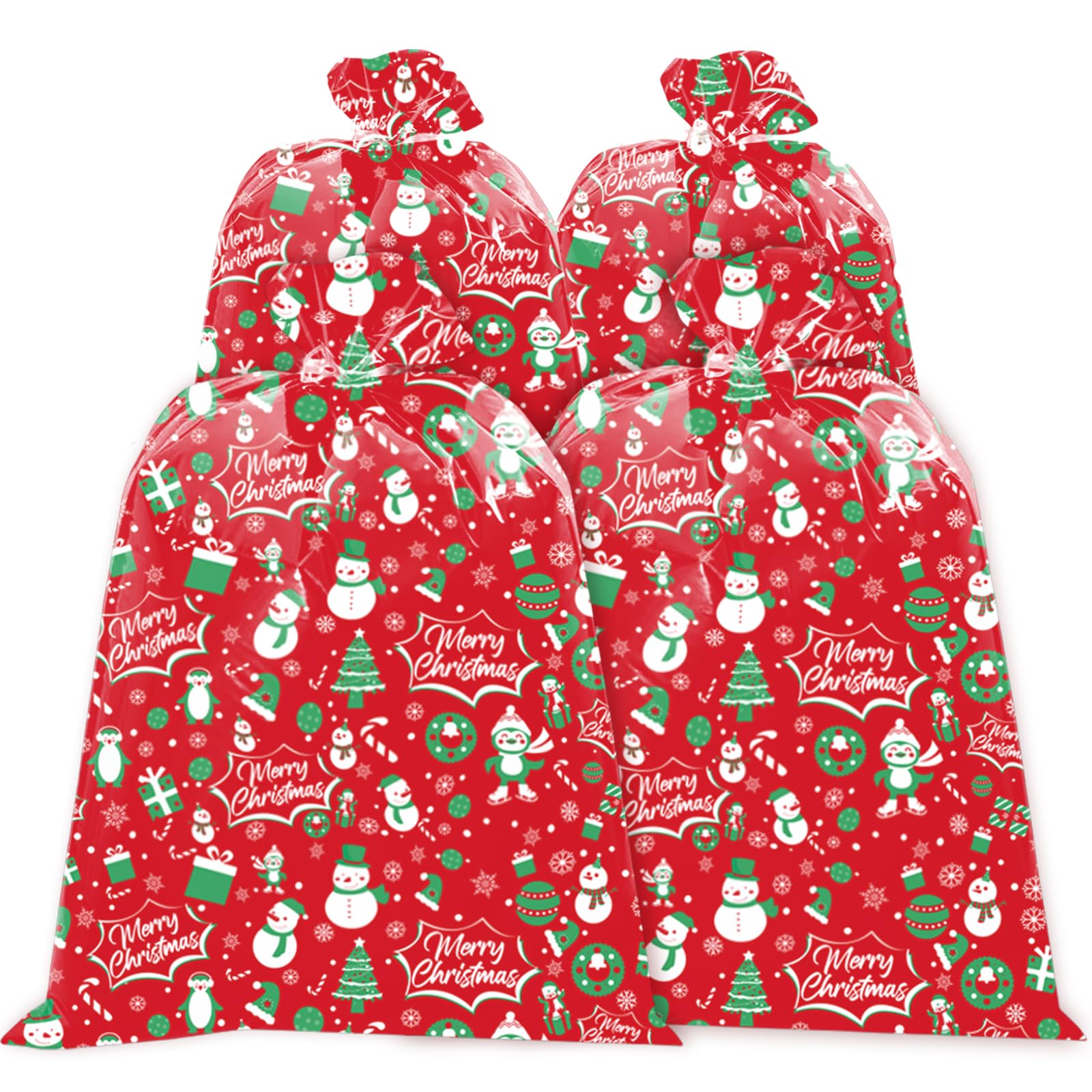 HYmoso Bolsas de regalo de Navidad extragrandes, 4 bolsas de regalo de bicicleta jumbo para regalos de Navidad gigantes de gran tamaño, bolsa de plástico de almacenamiento reutilizable, bolsas de