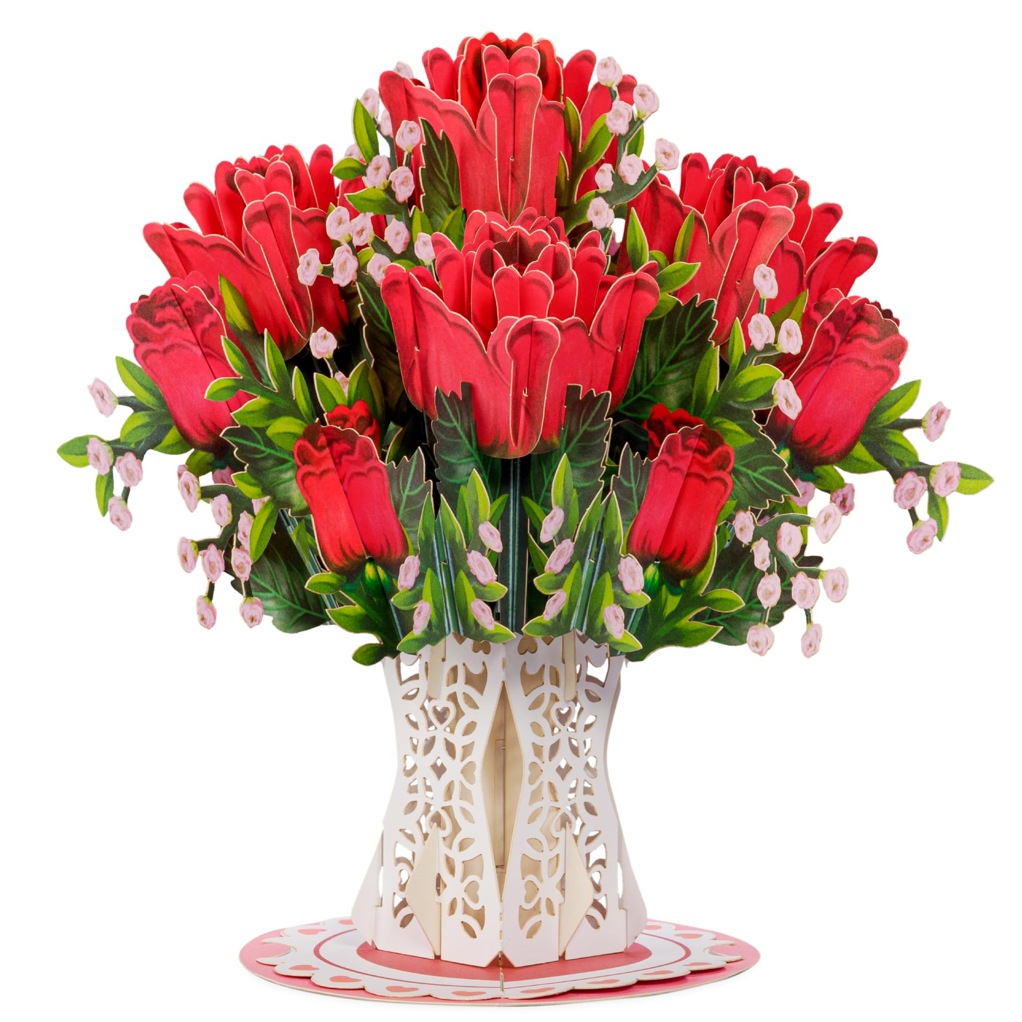 Paper Love 3D Bouquet of Roses Pop Up Valentines Day Card with Detachable Keepsake Bouquet, Gift for Valentines Day, Birthday, Anniversary, Wedding,