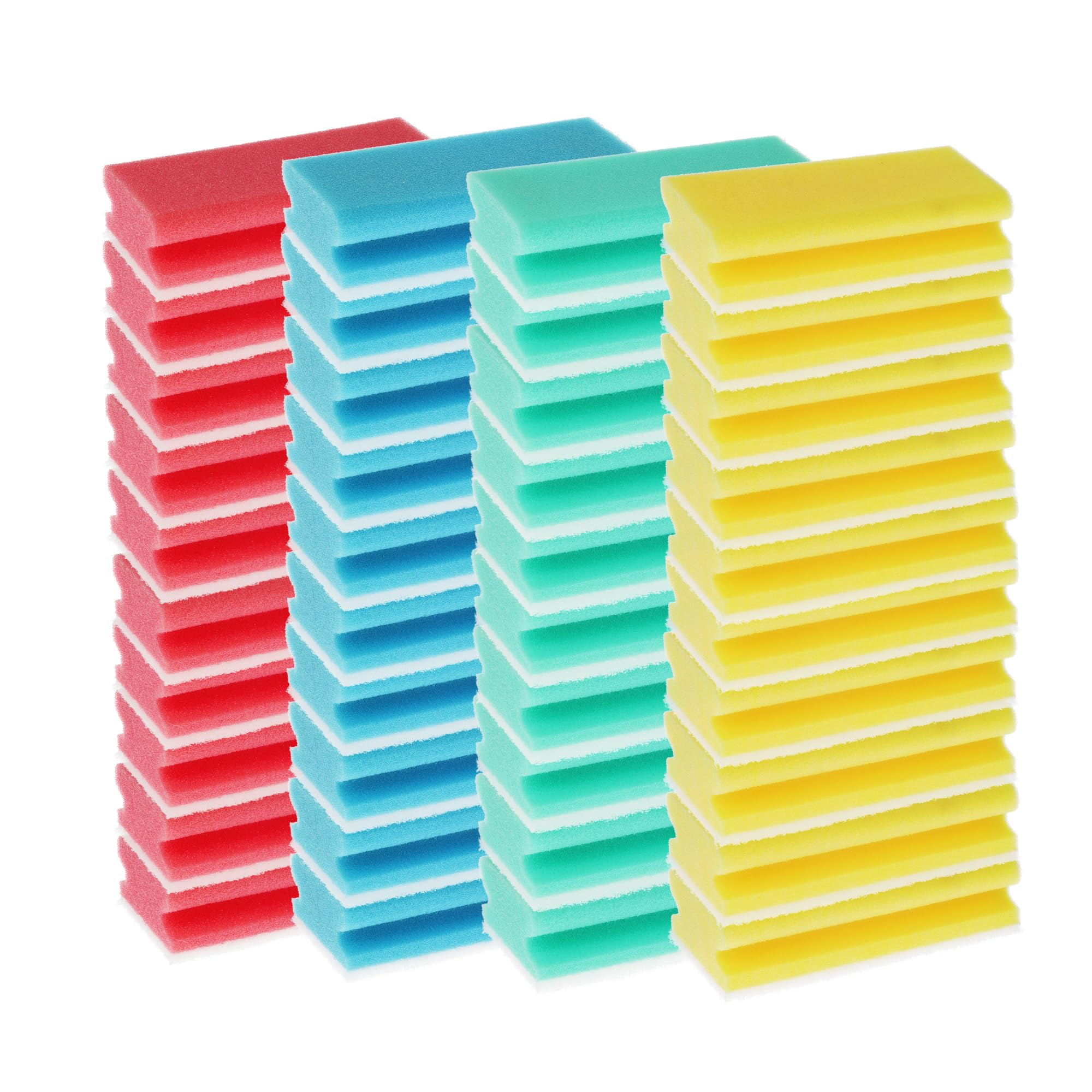FixedByU Esponja de limpieza XL de viscosa sin arañazos con suave fieltro, sin abrasivos, esponja grande: 15 x 7 x 4,5 cm, para cocina, apartamento, baño, WC 40 x (10 x 4 colores)