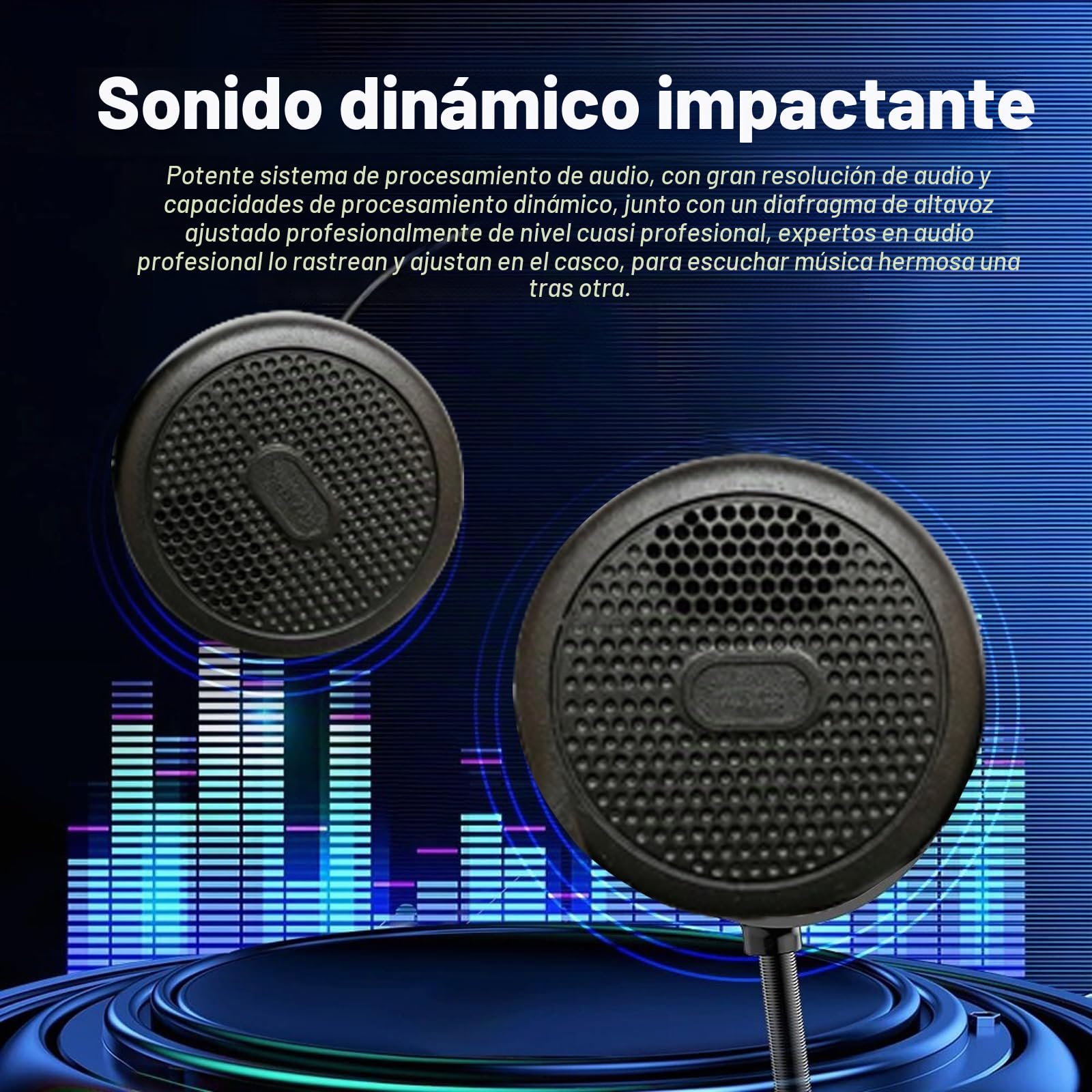 QSPORTPEAK L1M Casco de Motocicleta Auricular Bluetooth Auricular Impermeable Intercomunicador Interfono Micrófono Incorporado, Equipo de comunicación para Montar en Moto