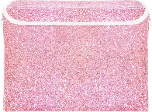 GAIGEO Contenedores de almacenamiento plegables con purpurina rosa, organizadores y almacenamiento, contenedores de armario, organizador de armario