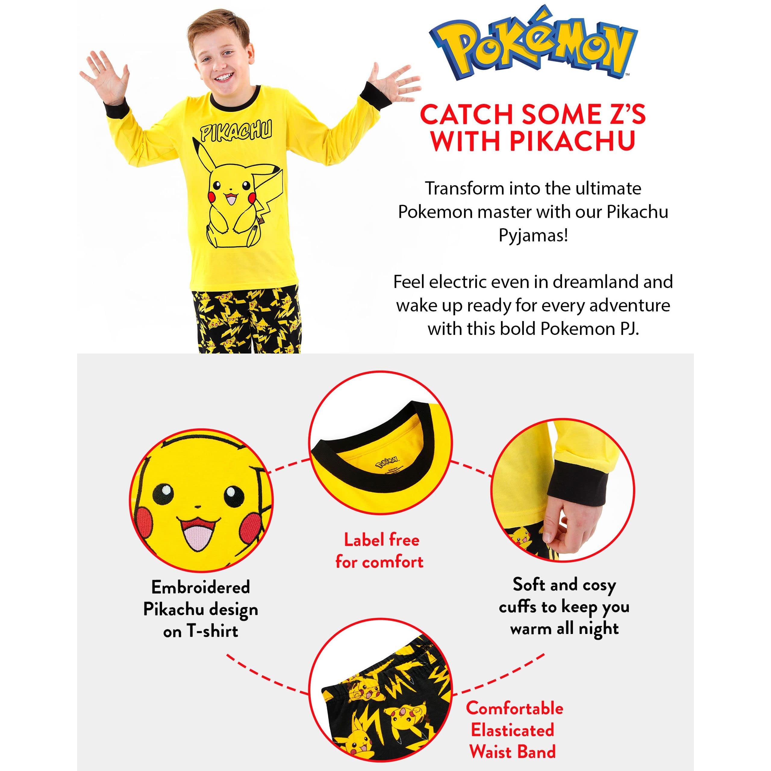 Pokemon Chłopcy Pyjamas Pikachu