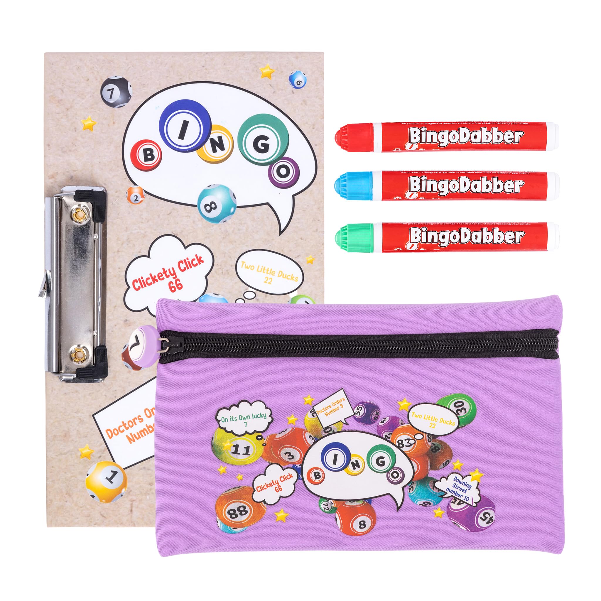 evelay Bingo Dabber Case Holder Gift Set, Purple, 21.5 x 14 cm