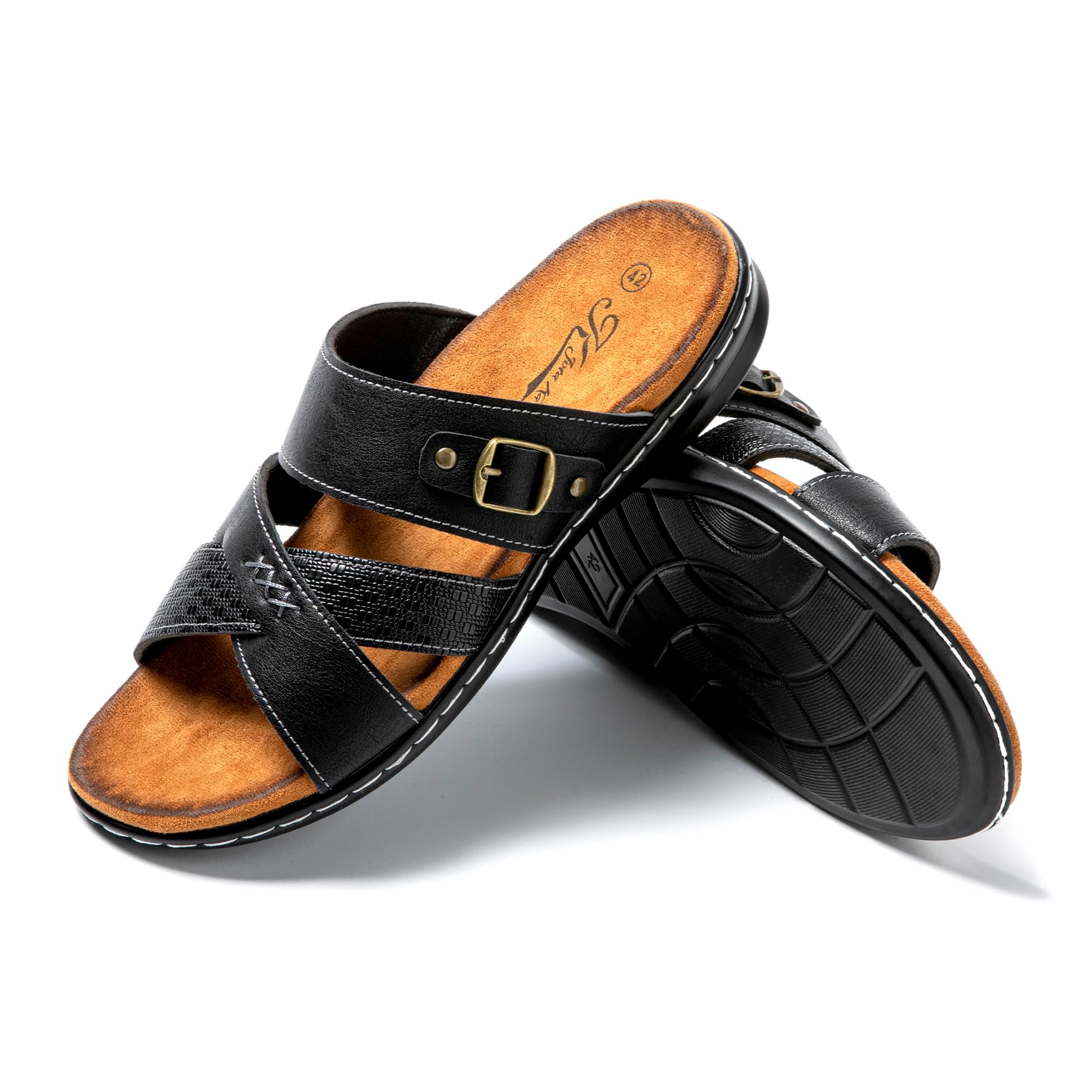 JOMIX Mules Homme Sandales de Plage Tongs Hommes Chaussons d'été Confortables pour Maison Piscine Douche