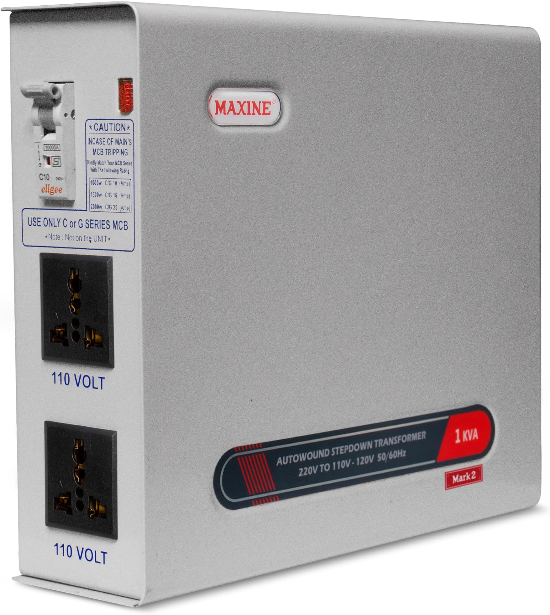 Maxine 1000 Watt 220v to 110v (Mark II) American Power Voltage Convertor Step Down Transformer for US Appliances Used in India