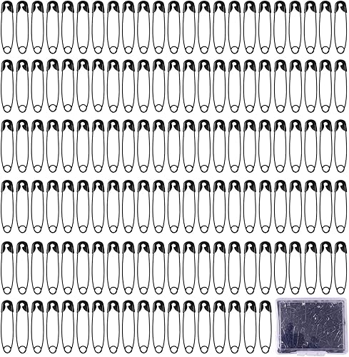 200 pines de seguridad negros de 0.748 in Mini pines de seguridad de metal pequeños pasadores de seguridad para ropa, oficina, hogar, bricolaje,