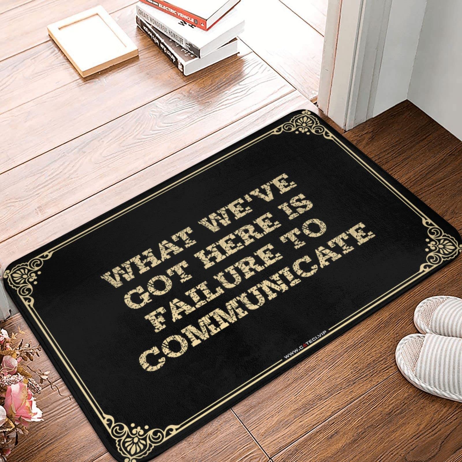 Paillasson grand format 65x90 cm avec message pour protection et décoration de sol