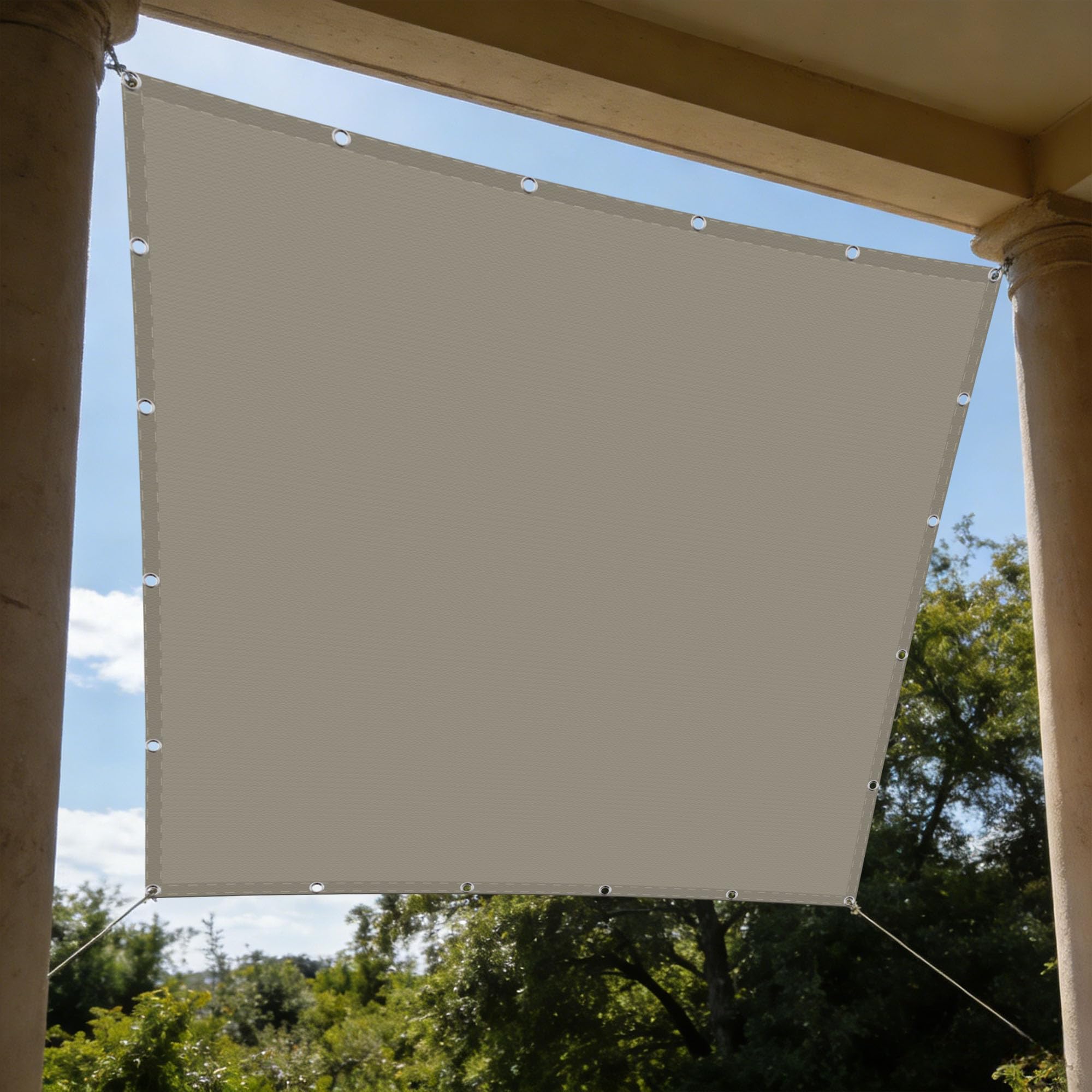 Voile d'ombrage contre la chaleur et la pluie 5.5x8m bâche tendue imperméable