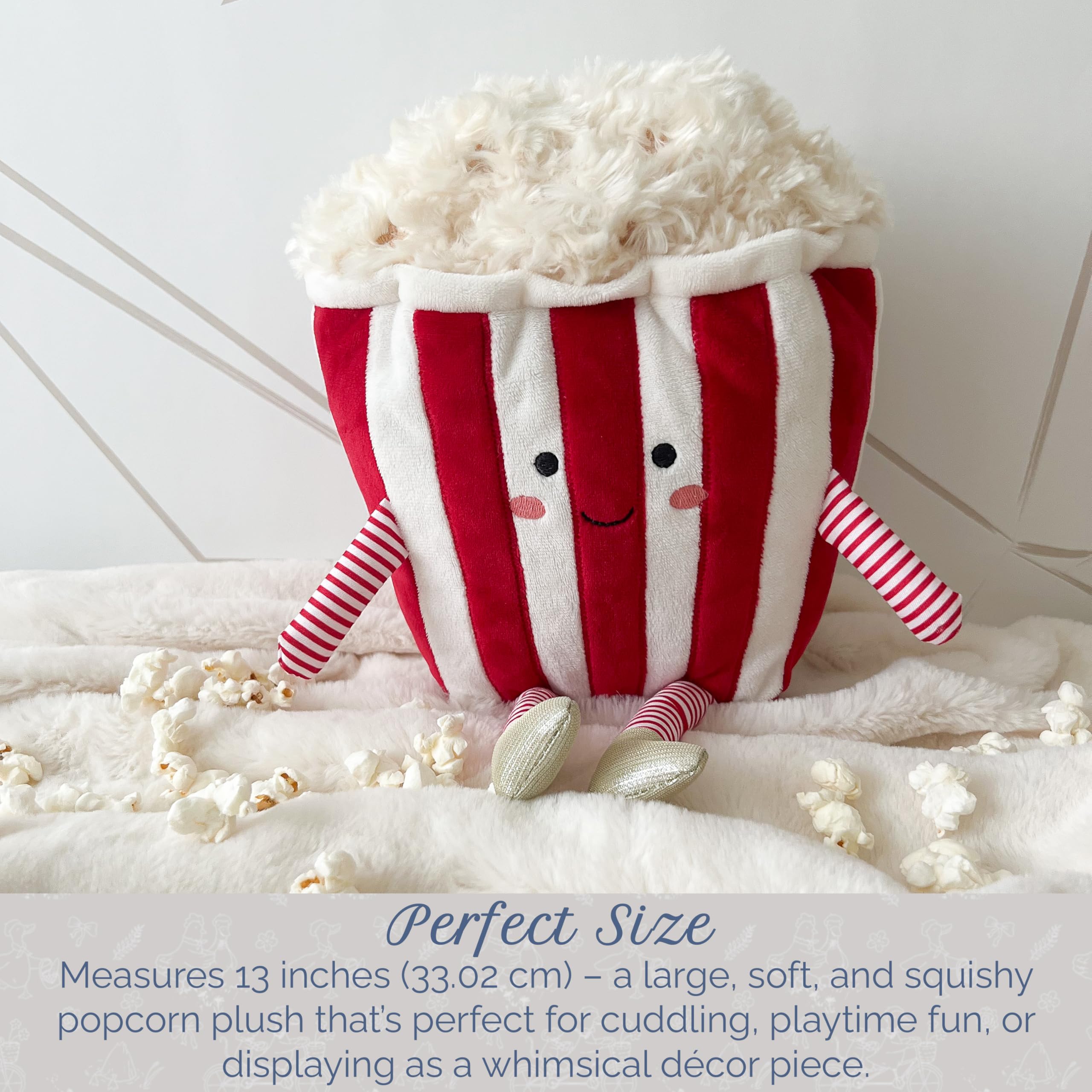 MON AMI Soft Stuffed Plush Toy – 7”, Handcrafted Squishable Fruit Plushie, Use as Toy or Nursery Room Décor, Great Gift for Kids of All Ages: Pablo Popcorn