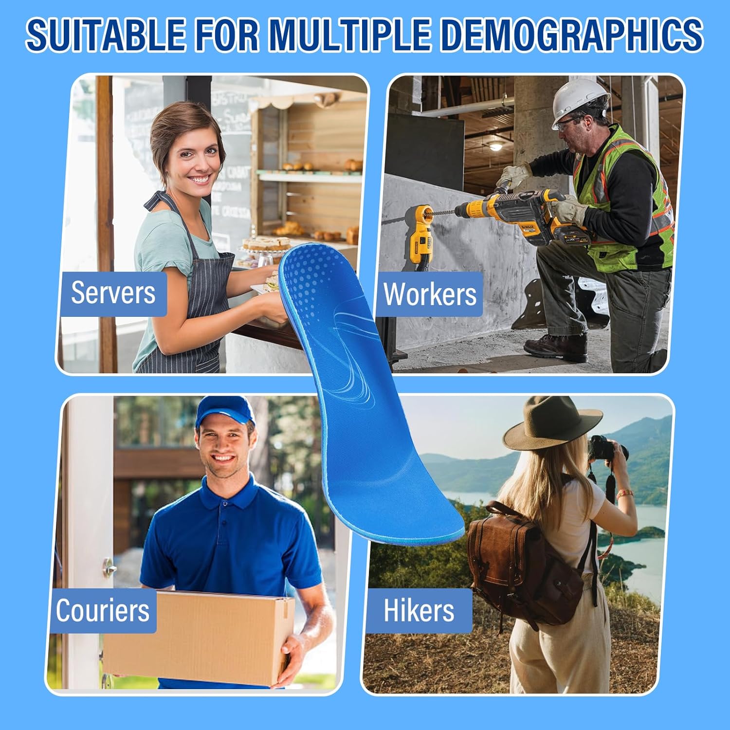 240+lbs Plantar Fasciitis Relief Heavy Duty High Arch Support Orthotic Insoles for Men & Women Plantar Fasciitis Insoles Standing All Day Relieve Foot Pain Flat Feet Arch Pain Heel Pain - Image 6